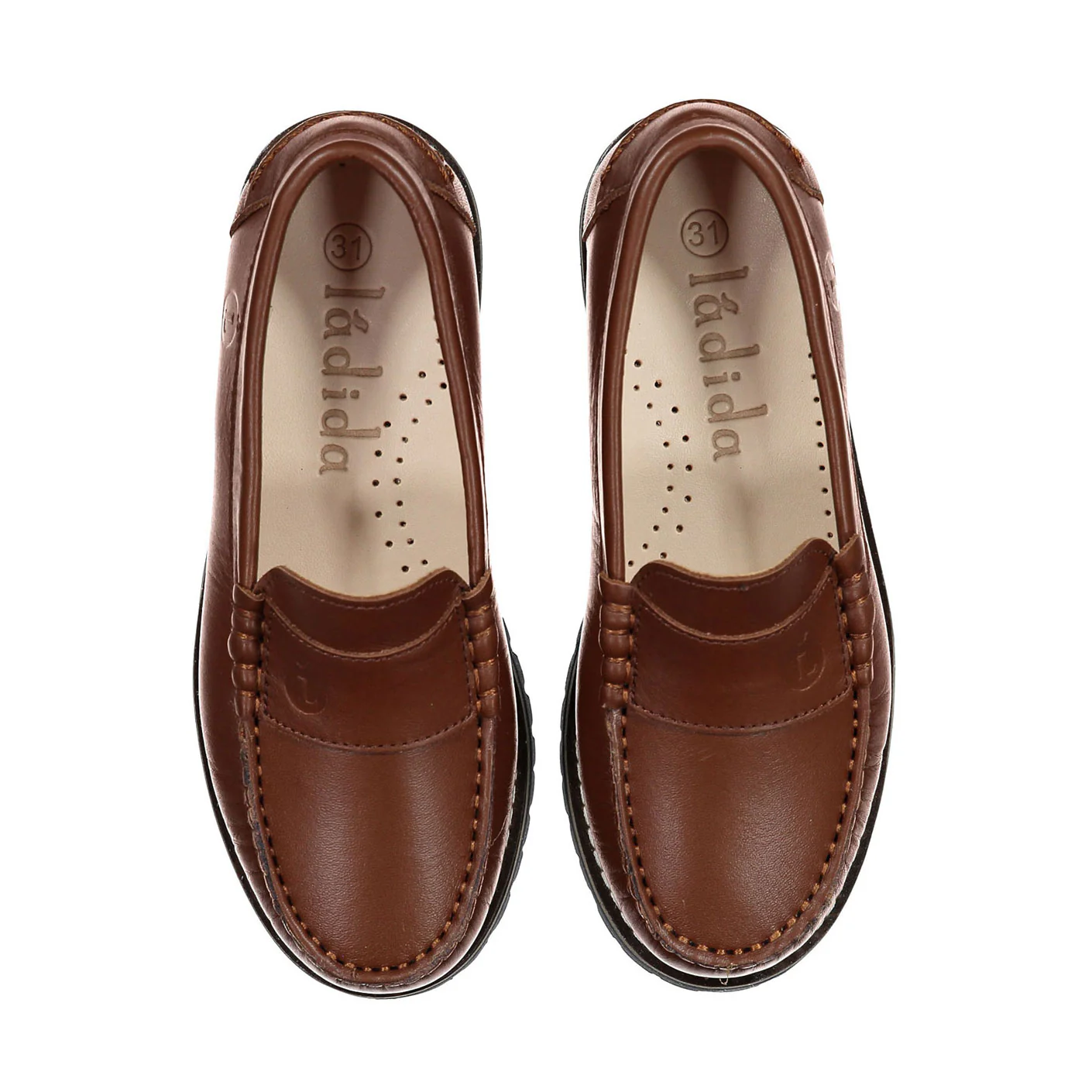 Ladida Shoes Luggage Leather Chunky Loafers