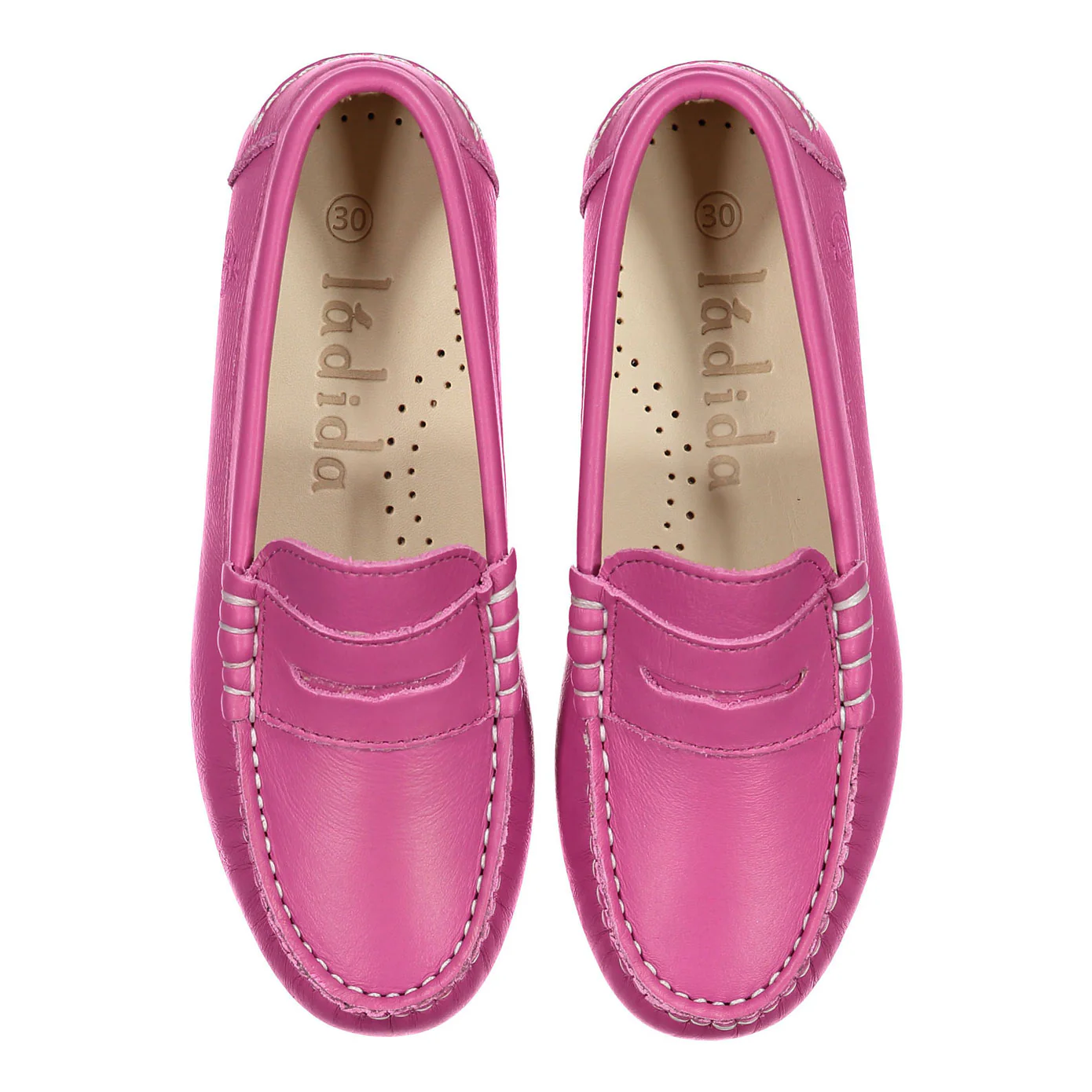 Ladida Shoes Magenta Leather Loafers