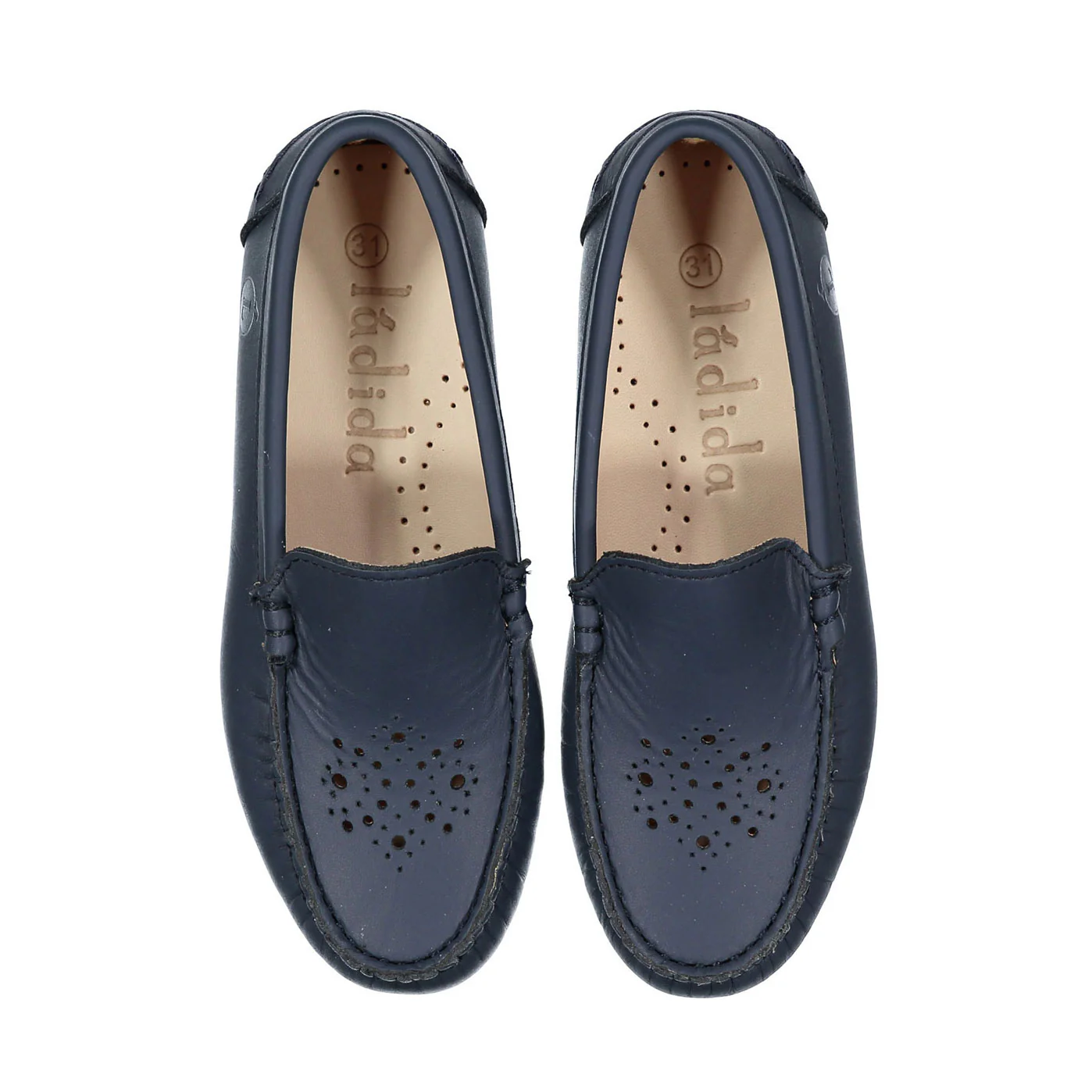 Ladida Shoes Navy Eyelet Design Loafers