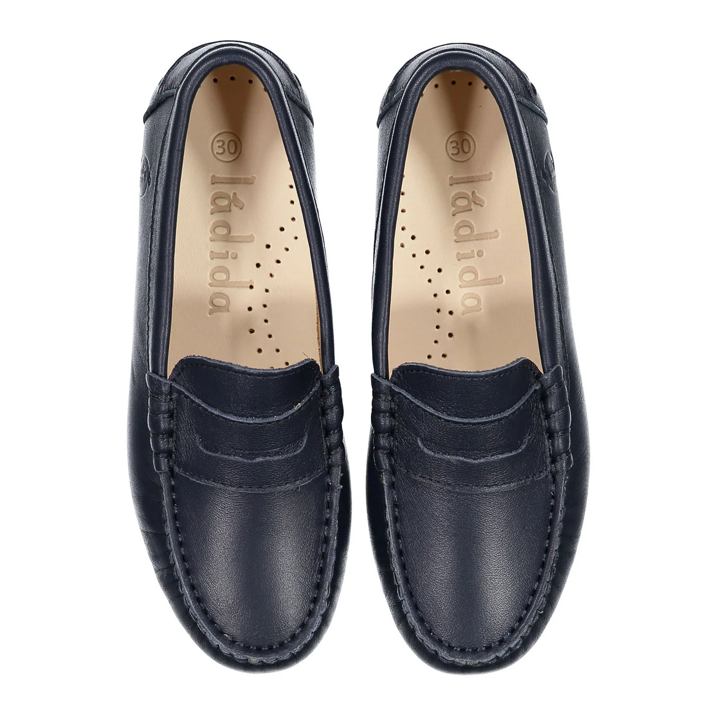 Ladida Shoes Navy Leather Loafers