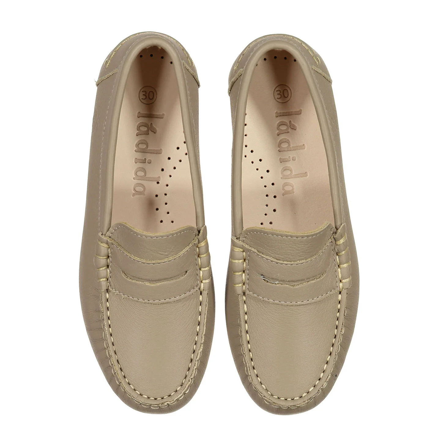 Ladida Shoes Taupe Leather Loafers