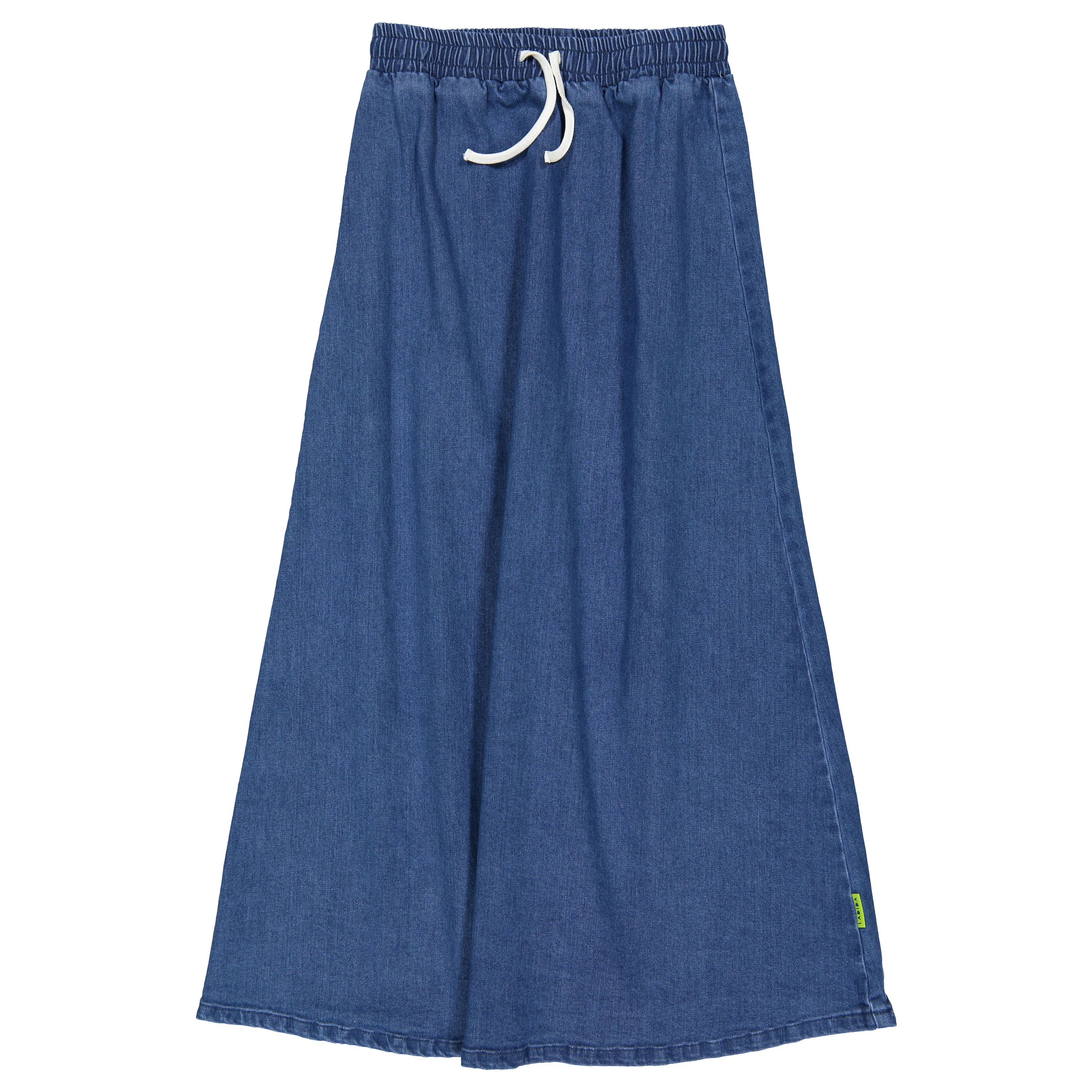 Ladida WKND Denim Drawstring Maxi Skirt