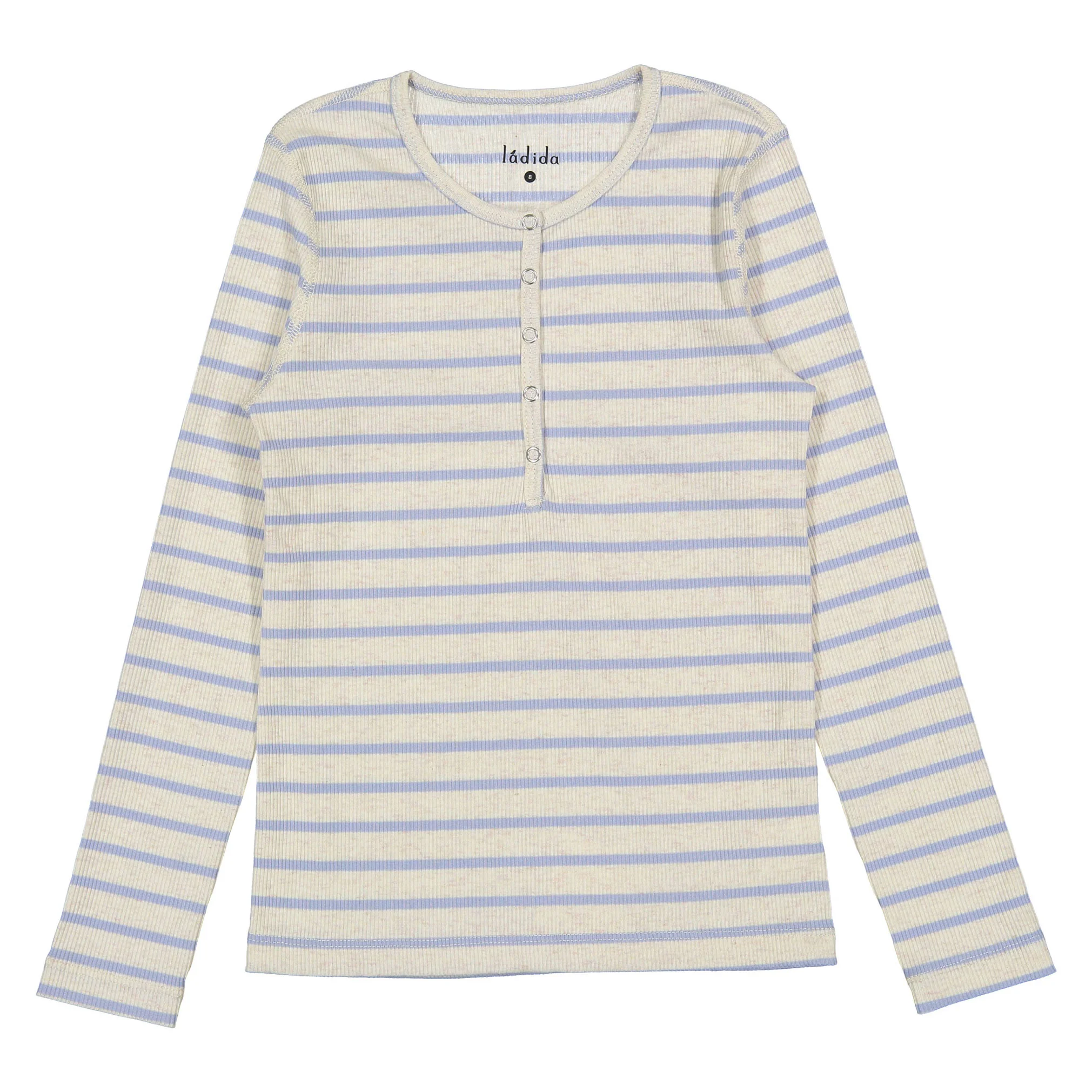 Ladida WKND Oatmeal Striped Henley Tee