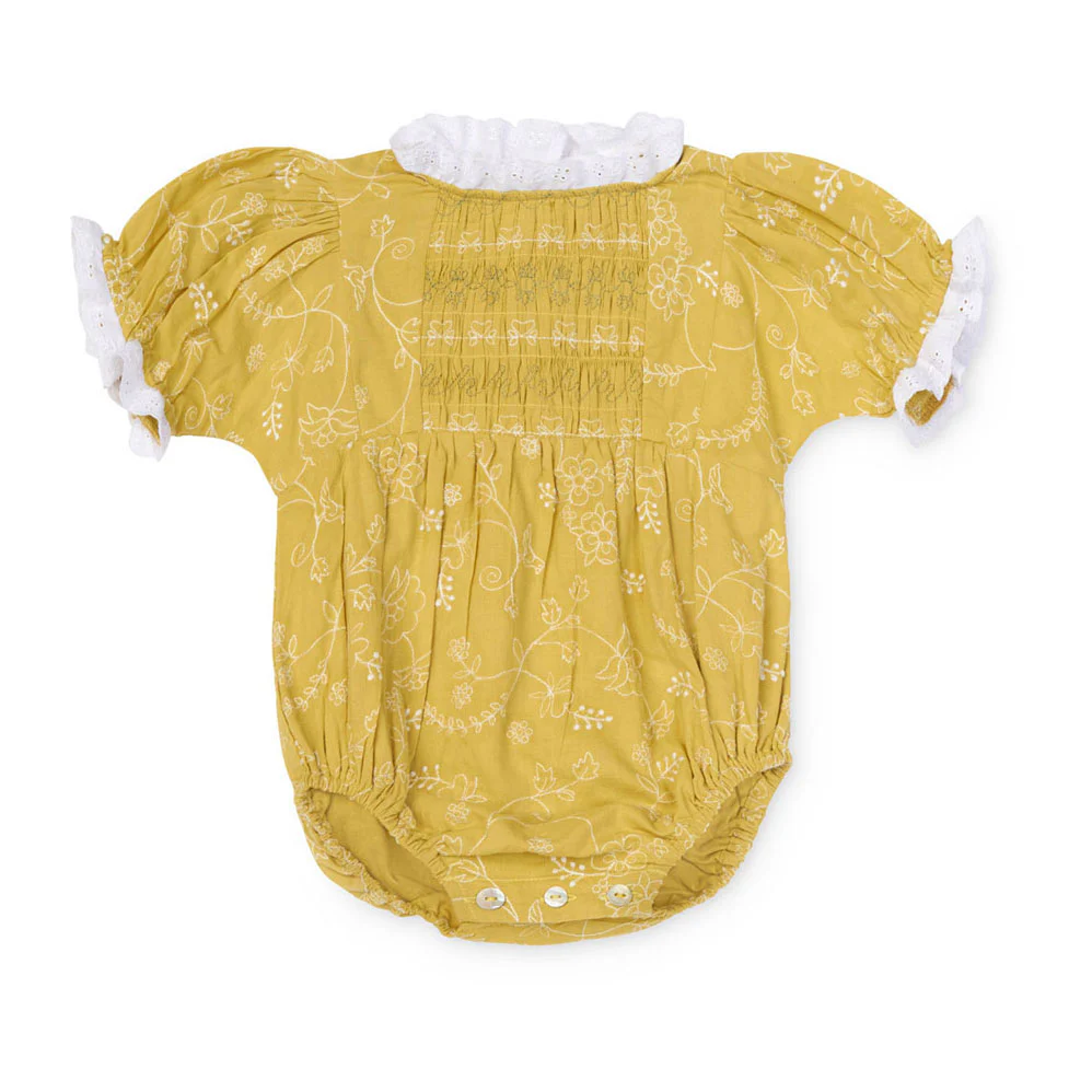Lali Misted Yellow Embroidery Skye Romper