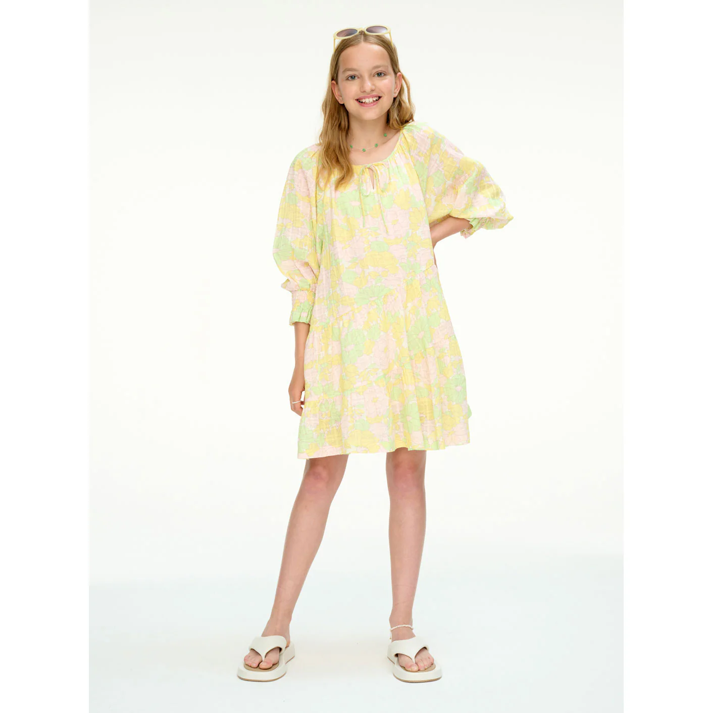 Les Coyotes De Paris Floral Sketch Printed Voluminous Mini Dress - Image 2