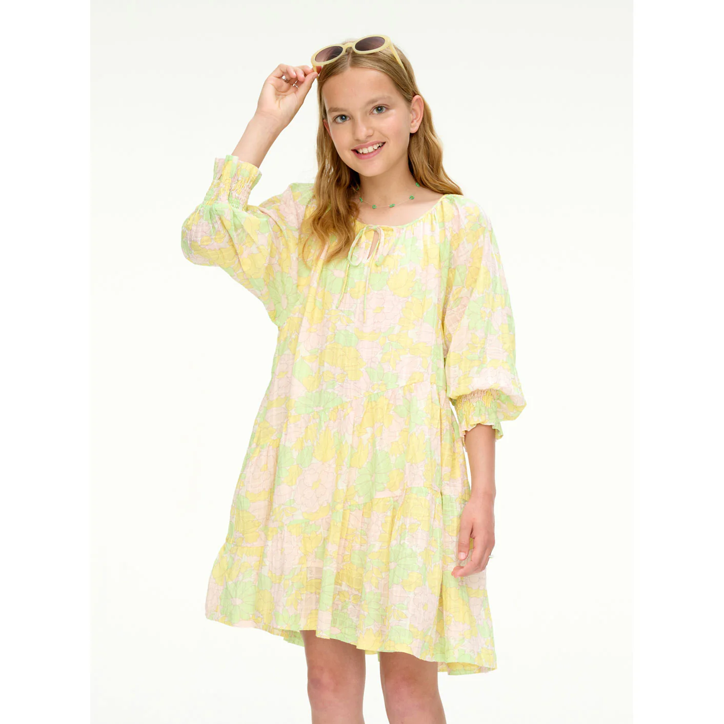 Les Coyotes De Paris Floral Sketch Printed Voluminous Mini Dress - Image 3