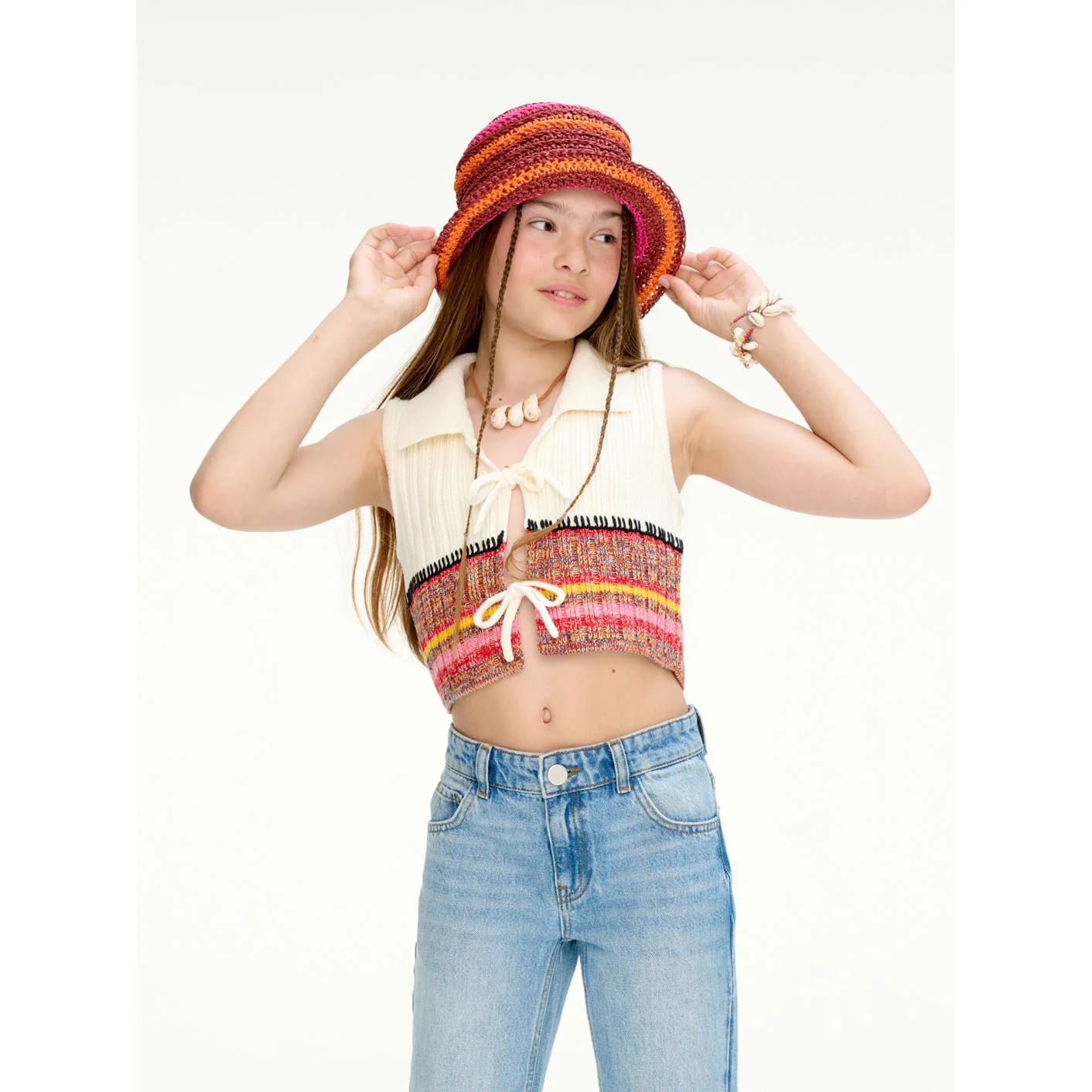 Les Coyotes De Paris Multi Color Knitted Space Yarn Gilet - Image 2