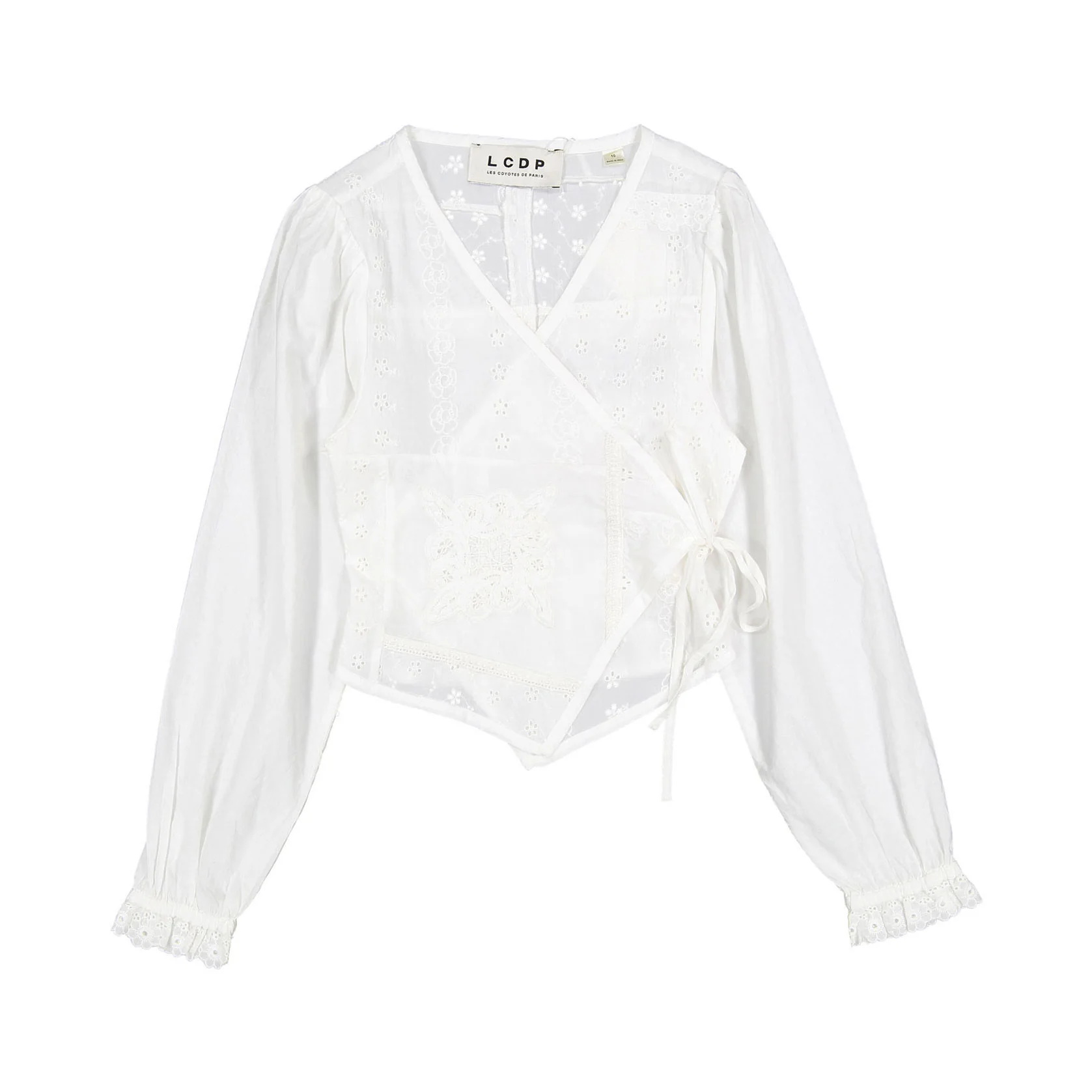 Les Coyotes De Paris Off White Romantic Wrap Top