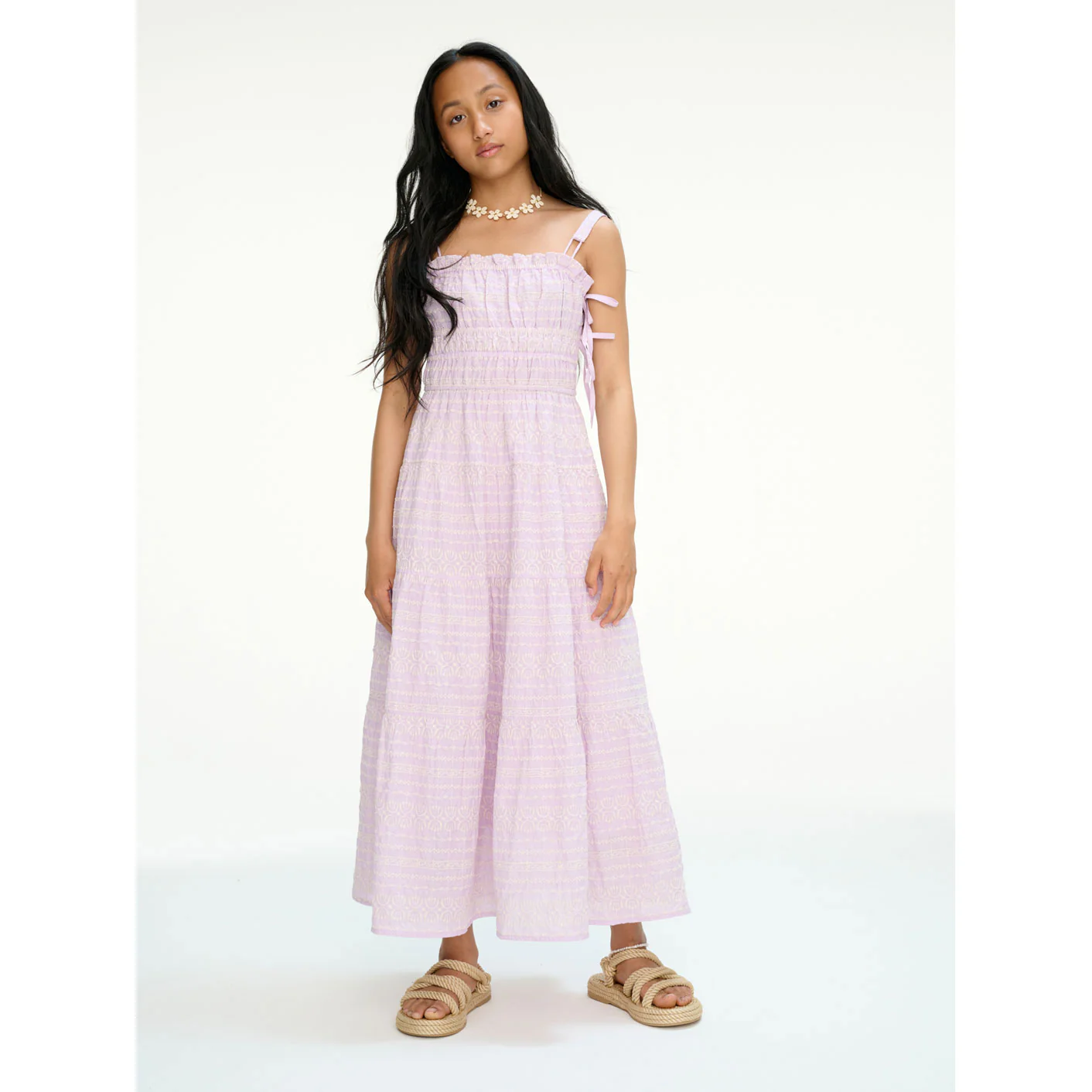 Les Coyotes De Paris Soft Orchid Embroidered Maxi Dress - Image 2