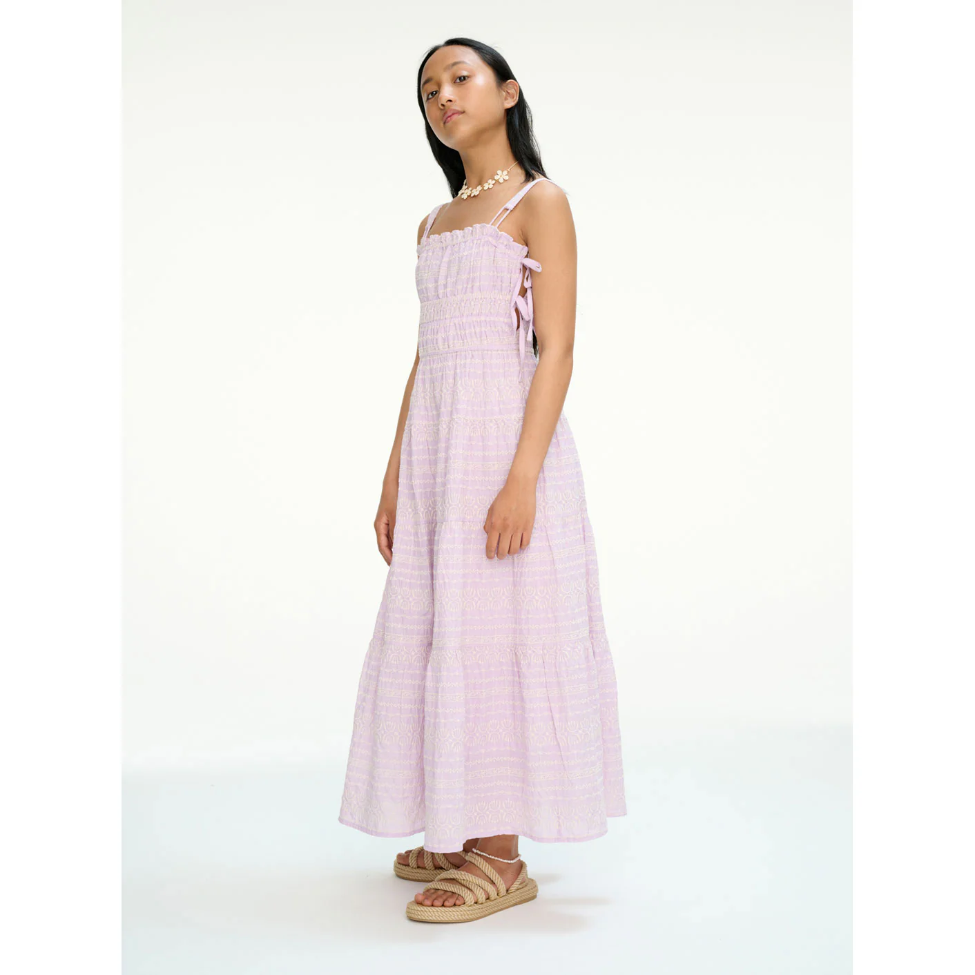 Les Coyotes De Paris Soft Orchid Embroidered Maxi Dress - Image 3