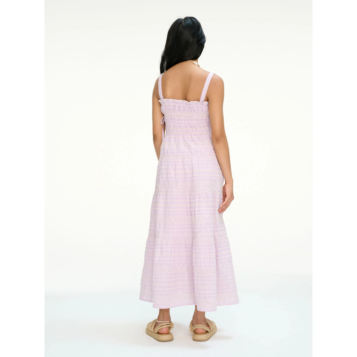 Les Coyotes De Paris Soft Orchid Embroidered Maxi Dress - Image 4