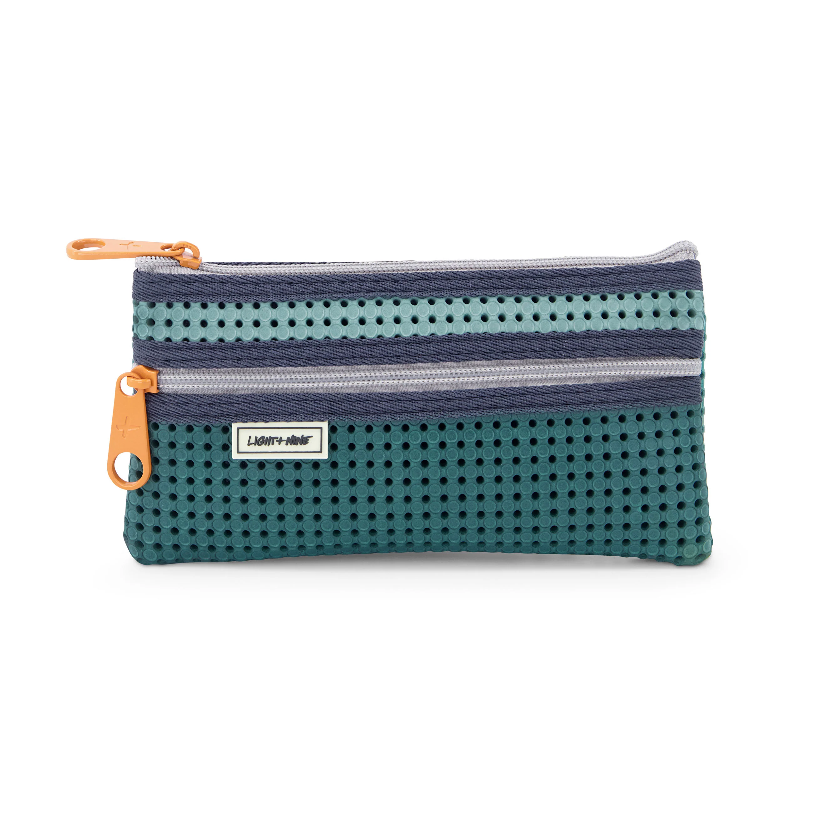Light + Nine Flat Pencil Pouch Multi Green