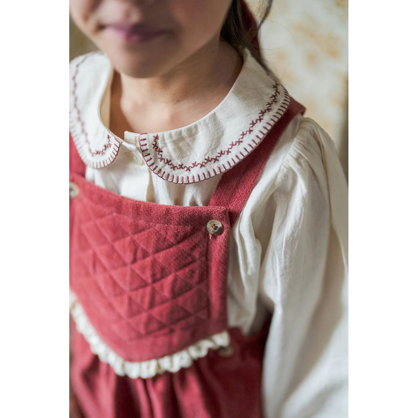 Little Cotton Clothes Apple Butter Velvet Veronica Dungarees - Image 2