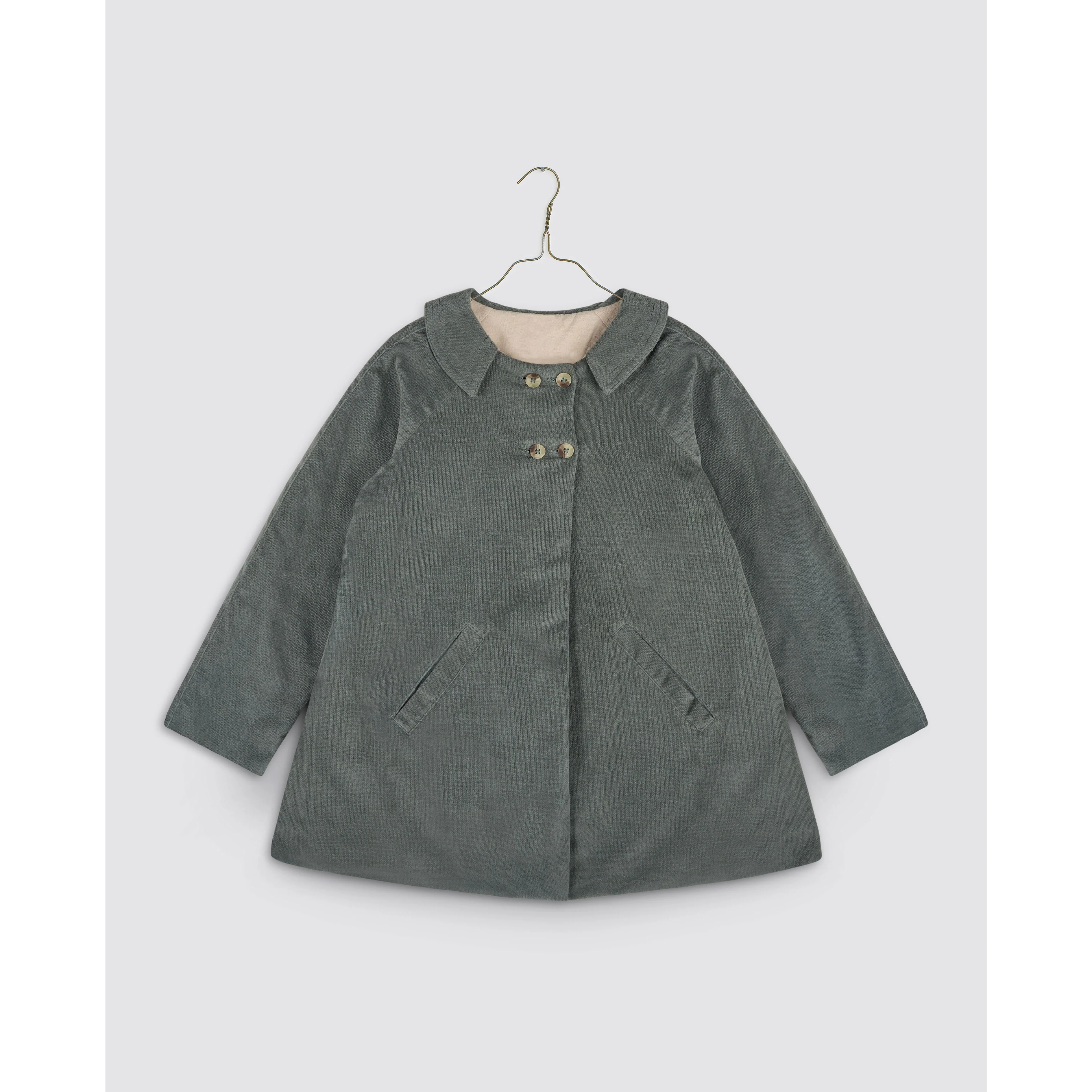 Little Cotton Clothes Blue Velvet Sophie Coat
