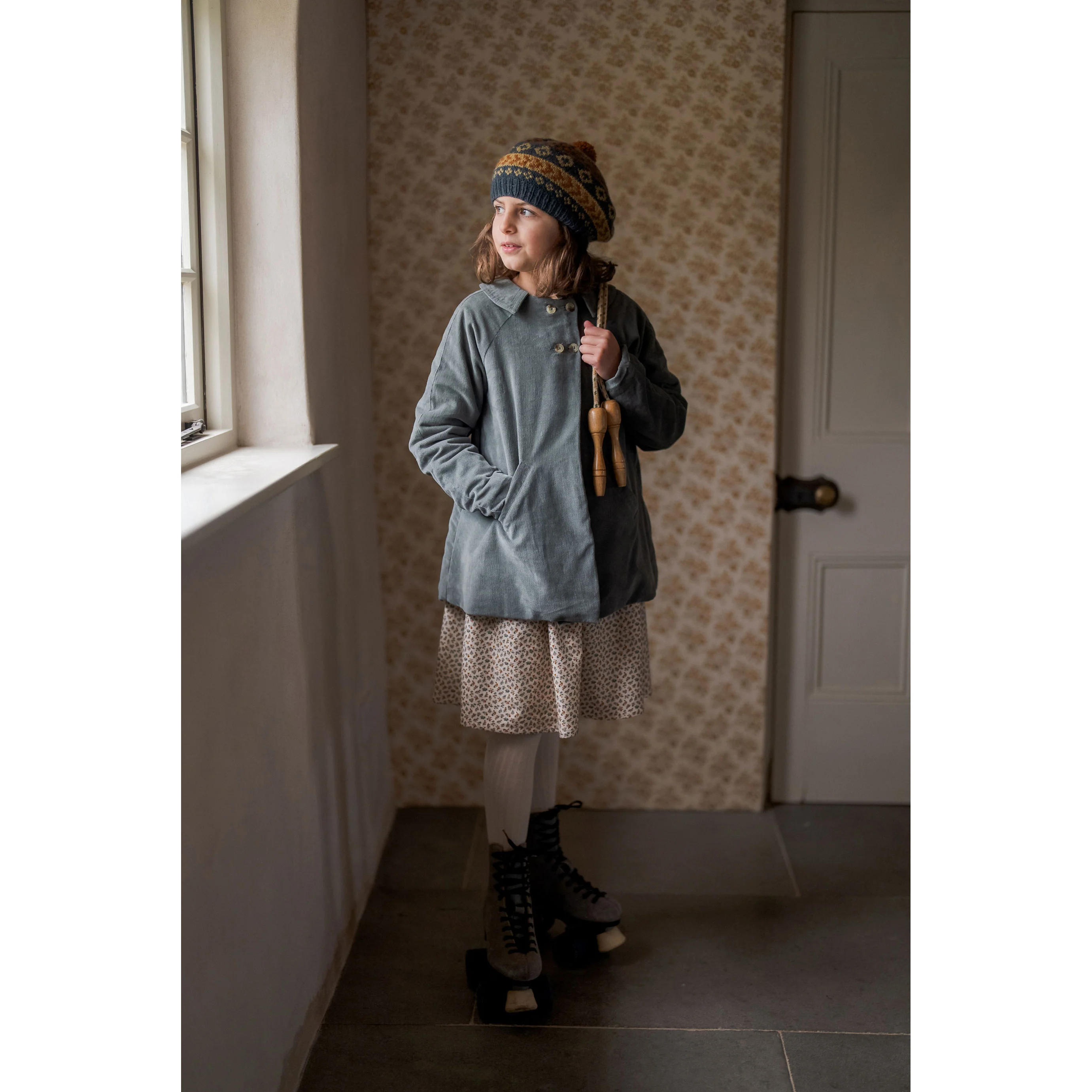 Little Cotton Clothes Blue Velvet Sophie Coat - Image 2