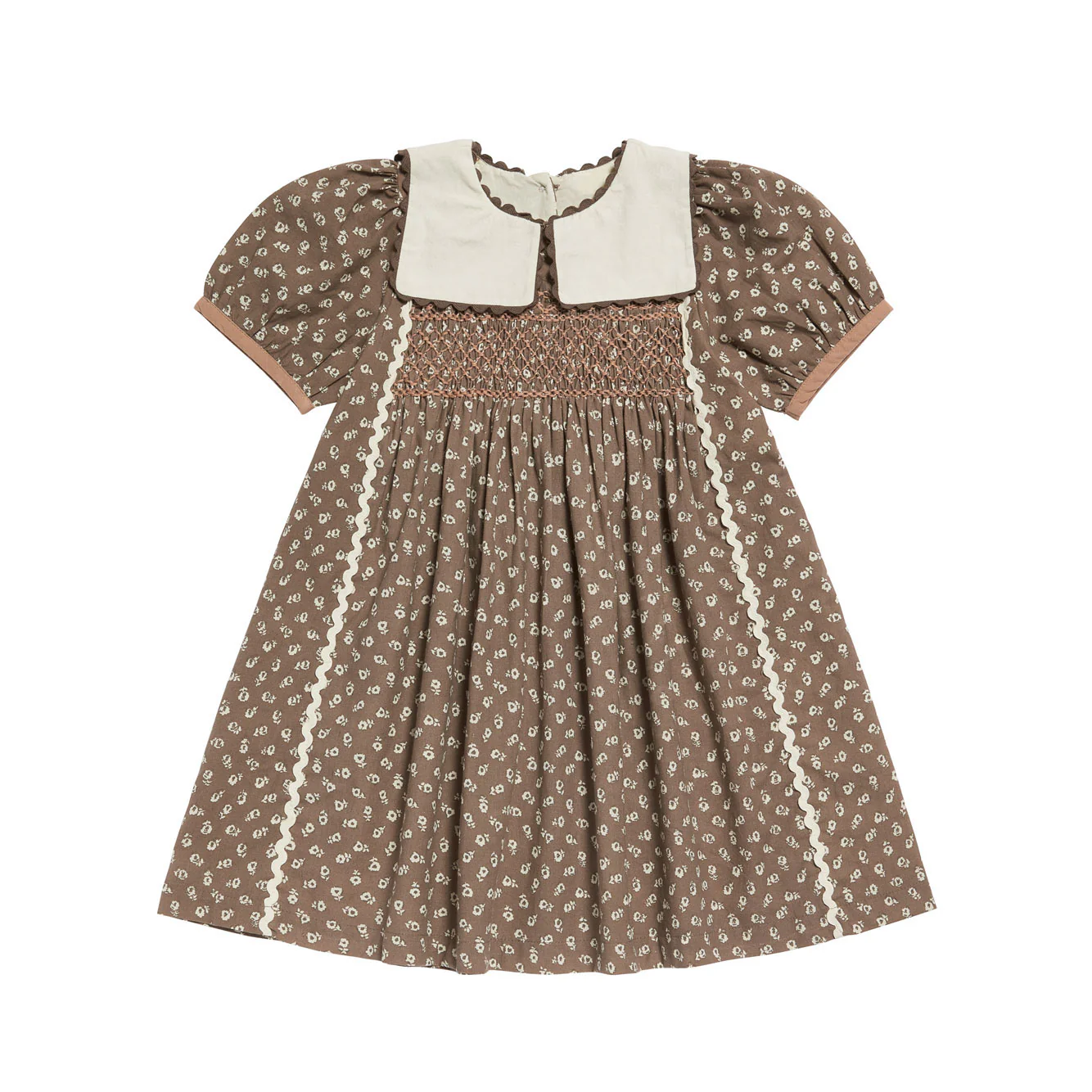 Little Cotton Clothes Clover Floral Violet Dress