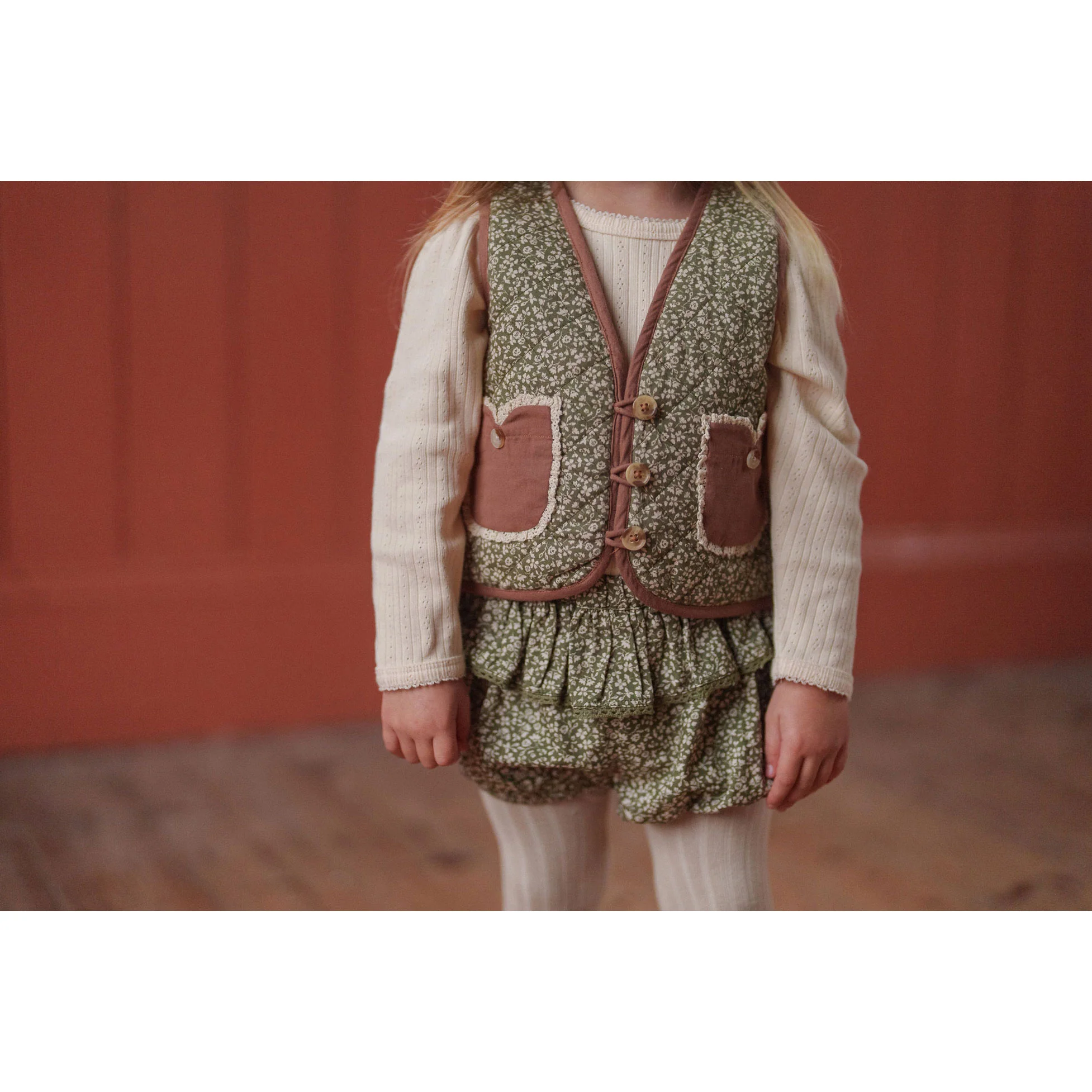 Little Cotton Clothes Combe Floral Frilly Romper - Image 3