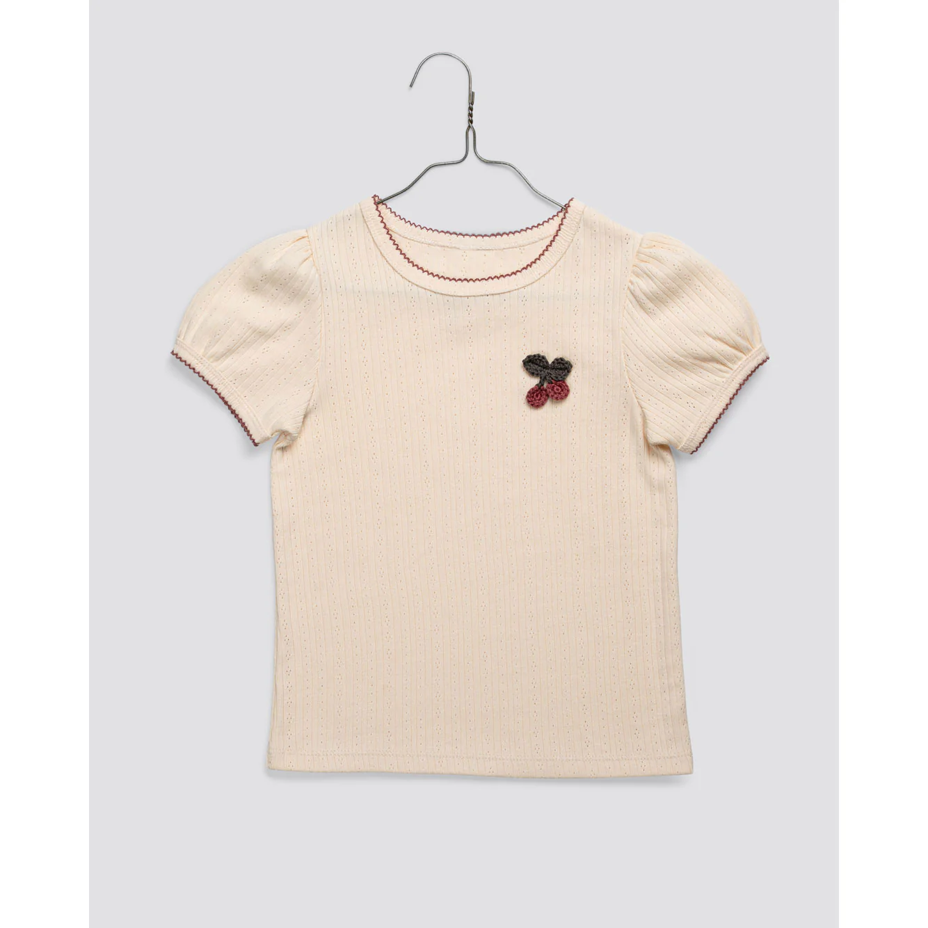Little Cotton Clothes Crochet Cherry Pointelle T-Shirt