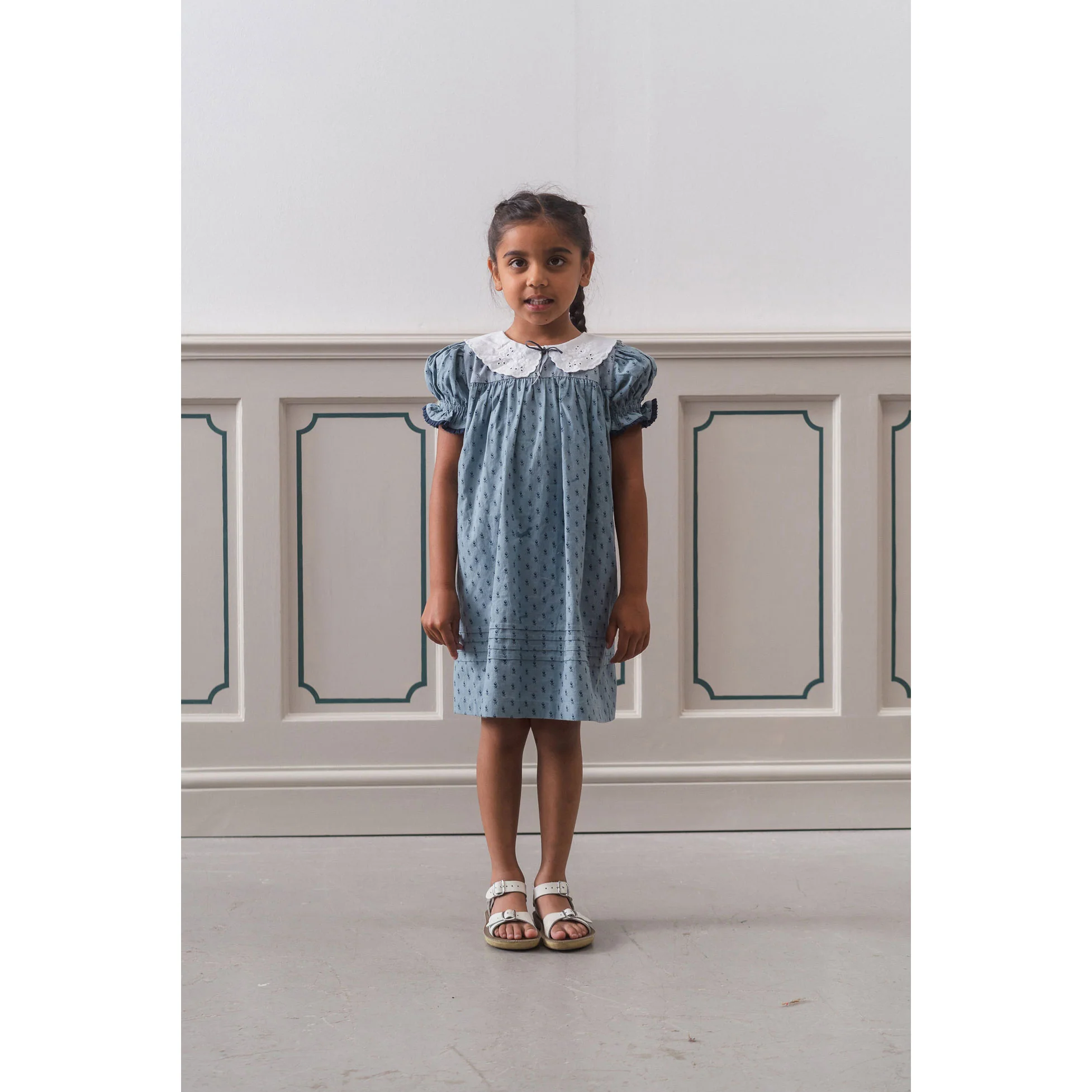Little Cotton Clothes Dorset Floral Organic Iris Dress - Image 2