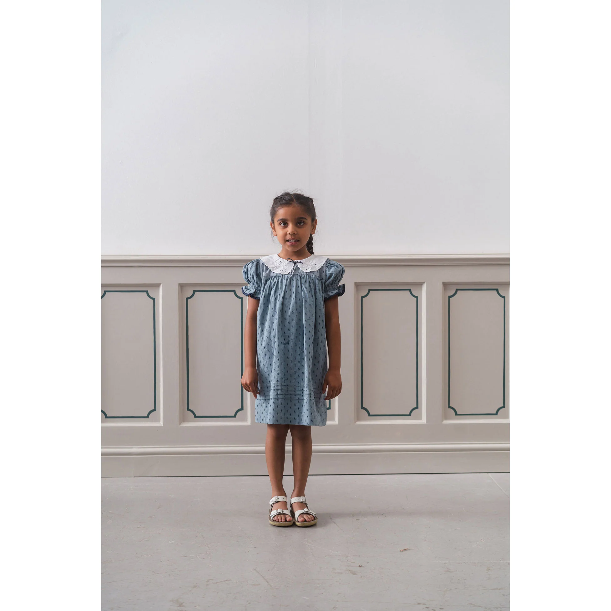 Little Cotton Clothes Dorset Floral Organic Iris Dress - Image 5