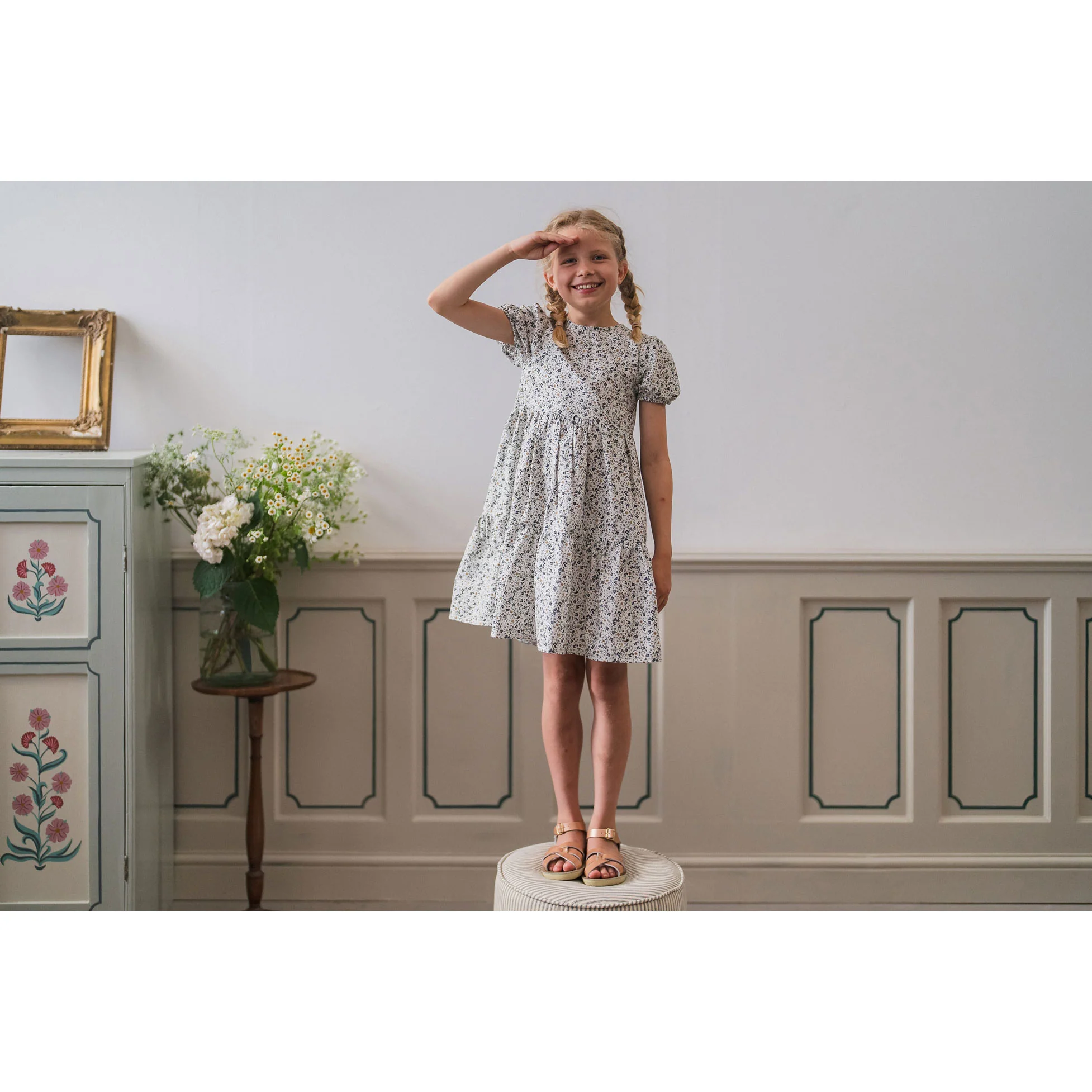 Little Cotton Clothes Evesham Floral Organic Katie Dress - Image 2