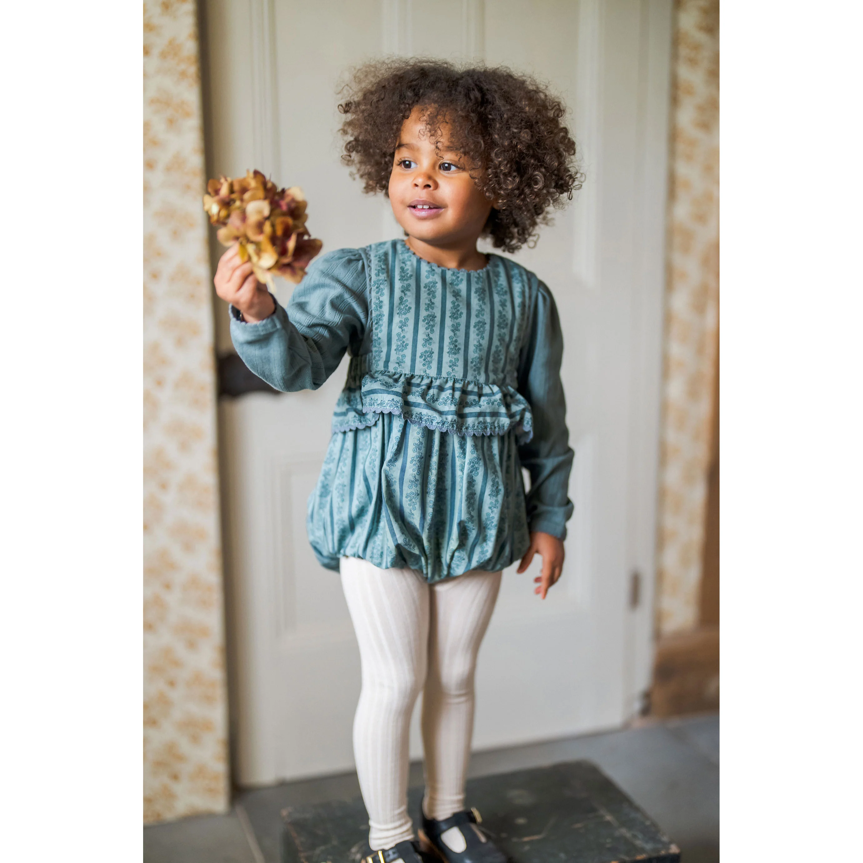 Little Cotton Clothes Garland Floral Frilly Romper - Image 3
