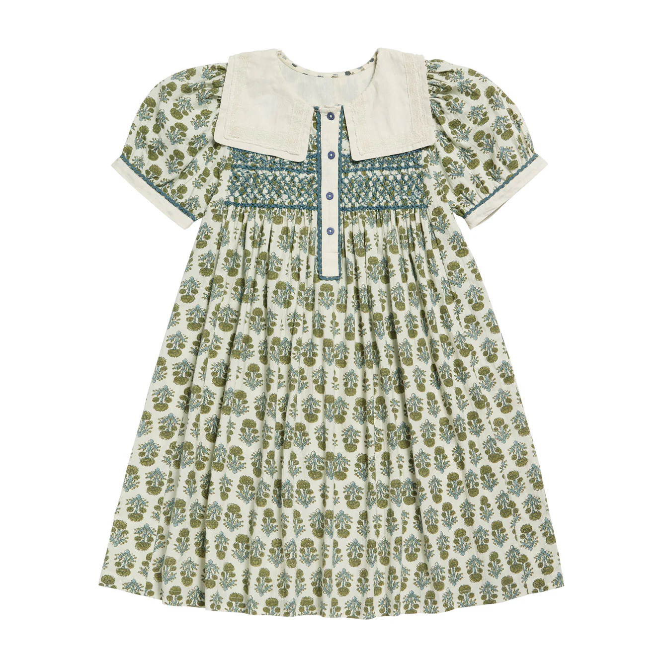 Little Cotton Clothes Jaipur Floral Violet Dress