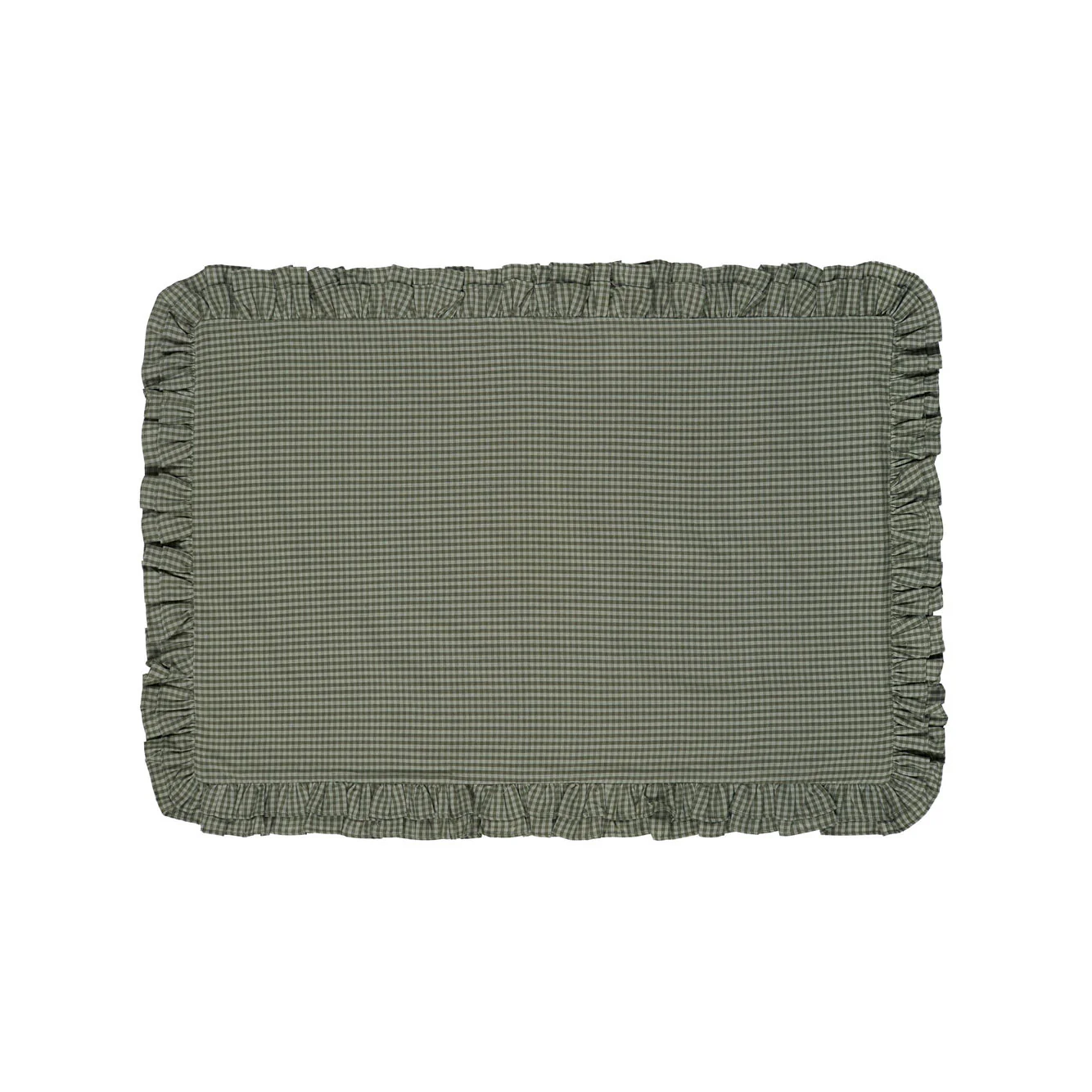 Little Cotton Clothes Little Green Check Organic Pillowcase