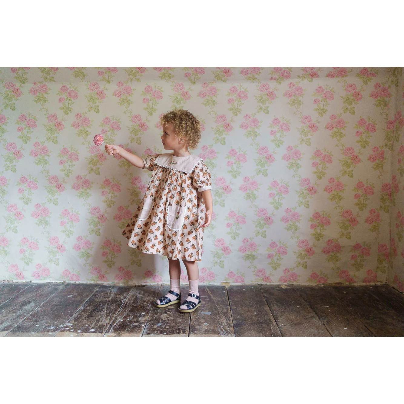 Little Cotton Clothes Marigold Floral Winnie Dress - Image 2
