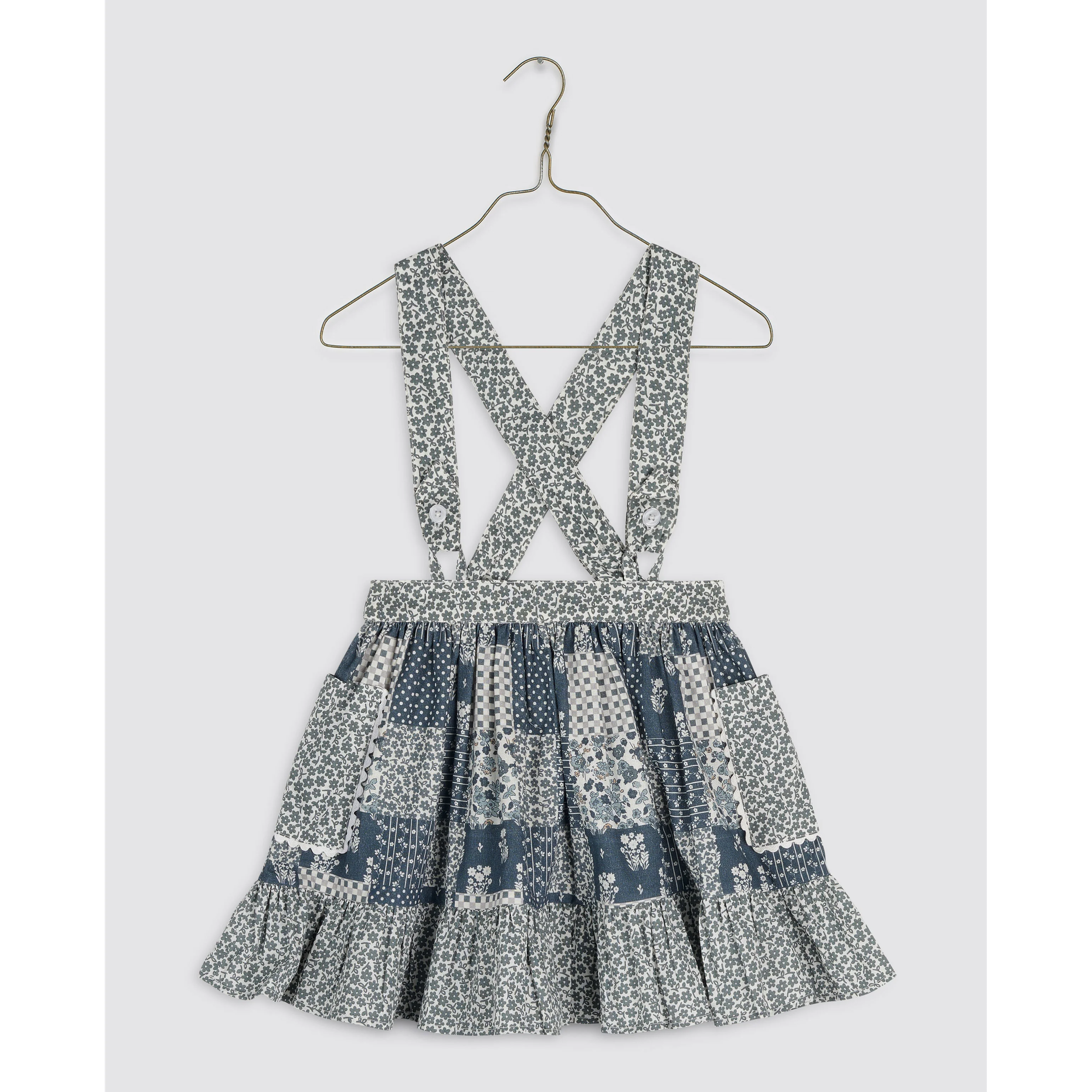 Little Cotton Clothes Patchwork Print Floral Arial Skirt