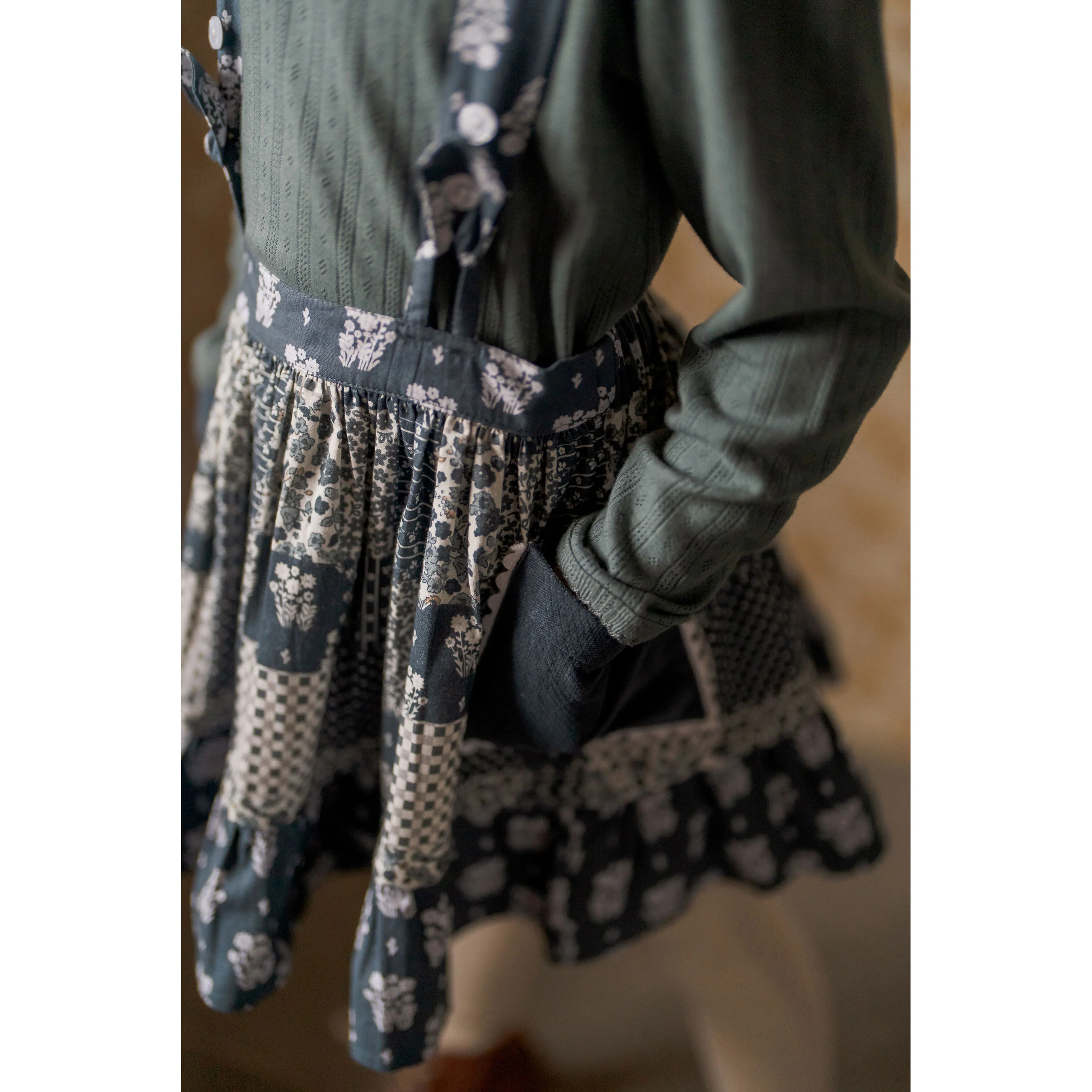Little Cotton Clothes Patchwork Print Floral Arial Skirt - Image 4
