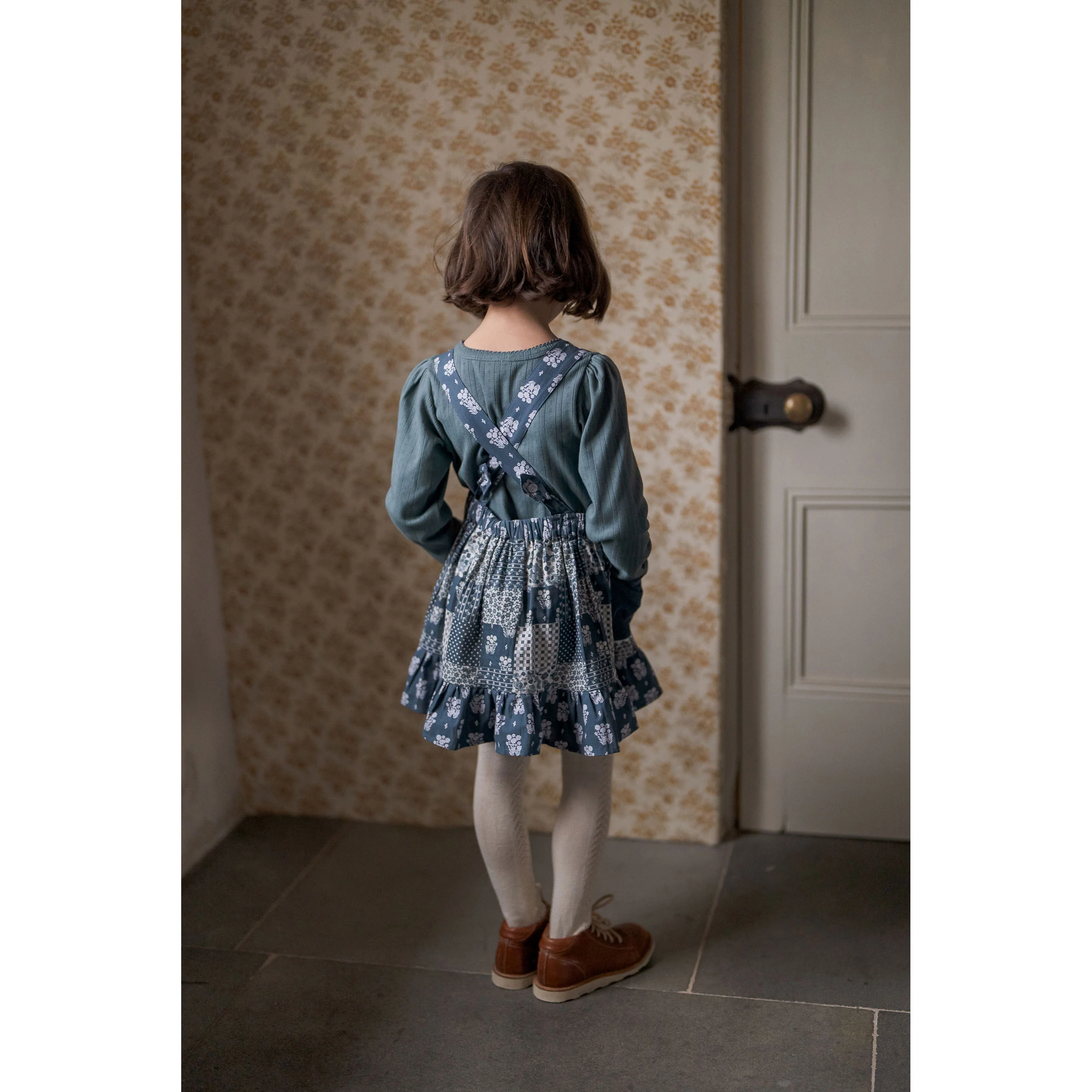 Little Cotton Clothes Patchwork Print Floral Arial Skirt - Image 5