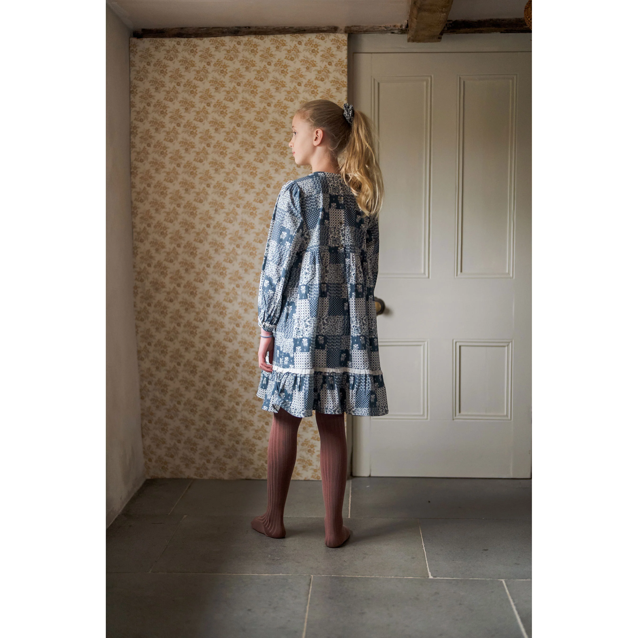 Little Cotton Clothes Patchwork Print Floral Dress - Image 3