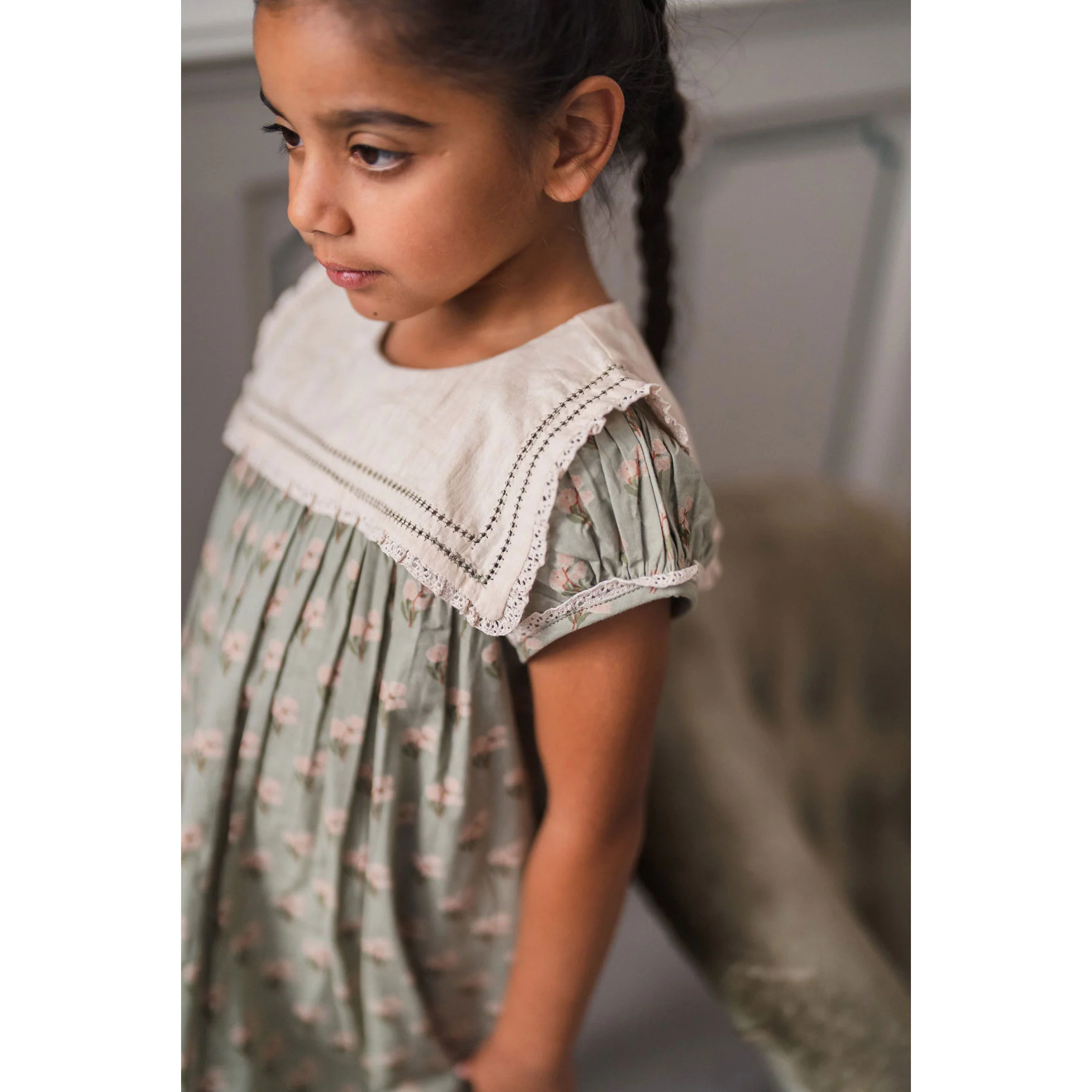 Little Cotton Clothes Poppy Floral Organic Simone Dress - Image 5