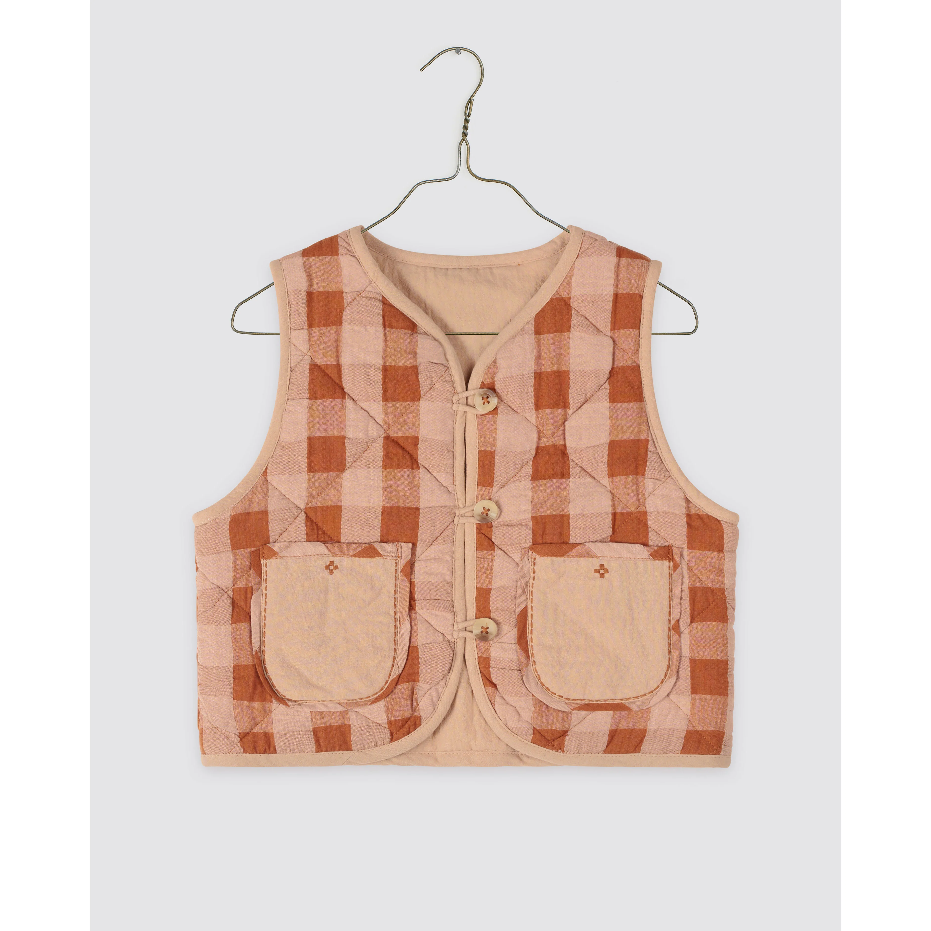 Little Cotton Clothes Seersucker Gingham Josie Reversible Waistcoat