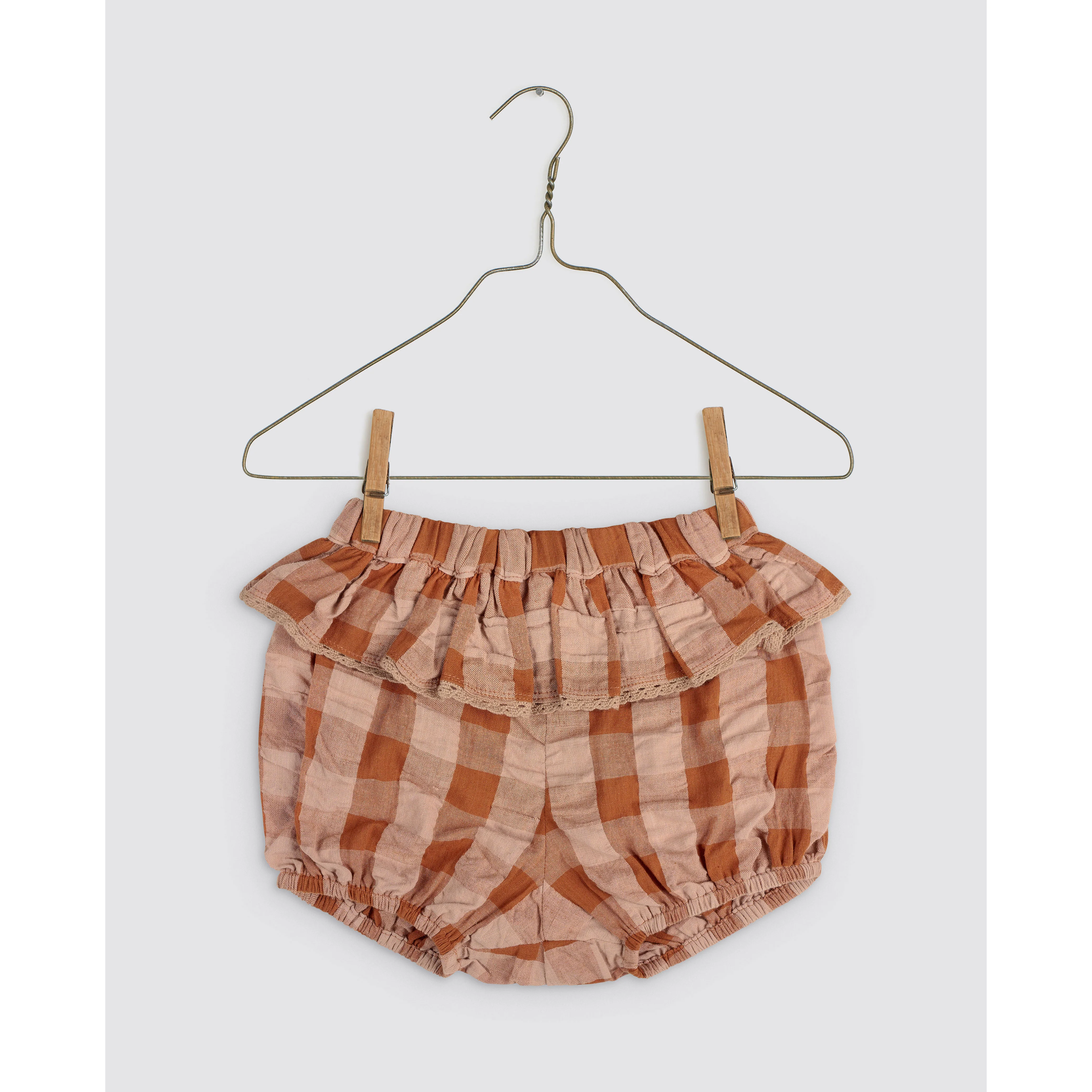 Little Cotton Clothes Seersucker Gingham Poppy Frilly Bloomers