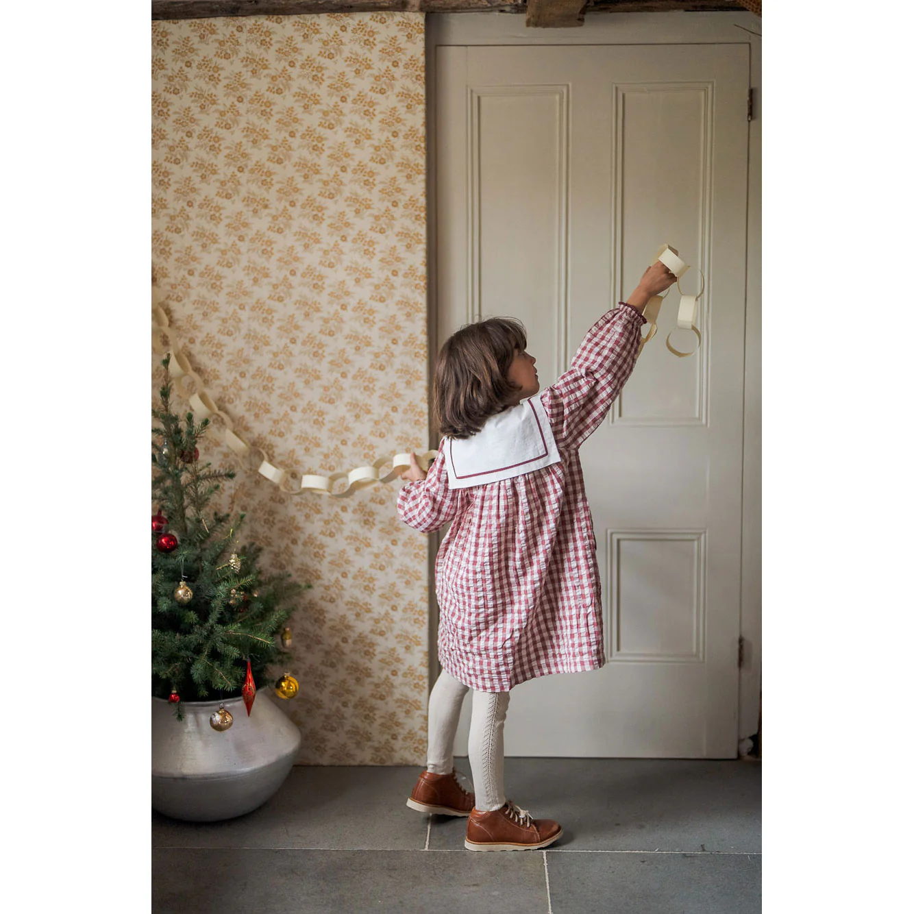 Little Cotton Clothes Seersucker Gingham Smocked Sabrina Dress - Image 4