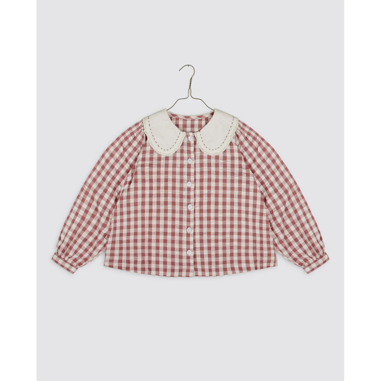 Little Cotton Clothes Seesucker Gingham Smocked Catherine Blouse