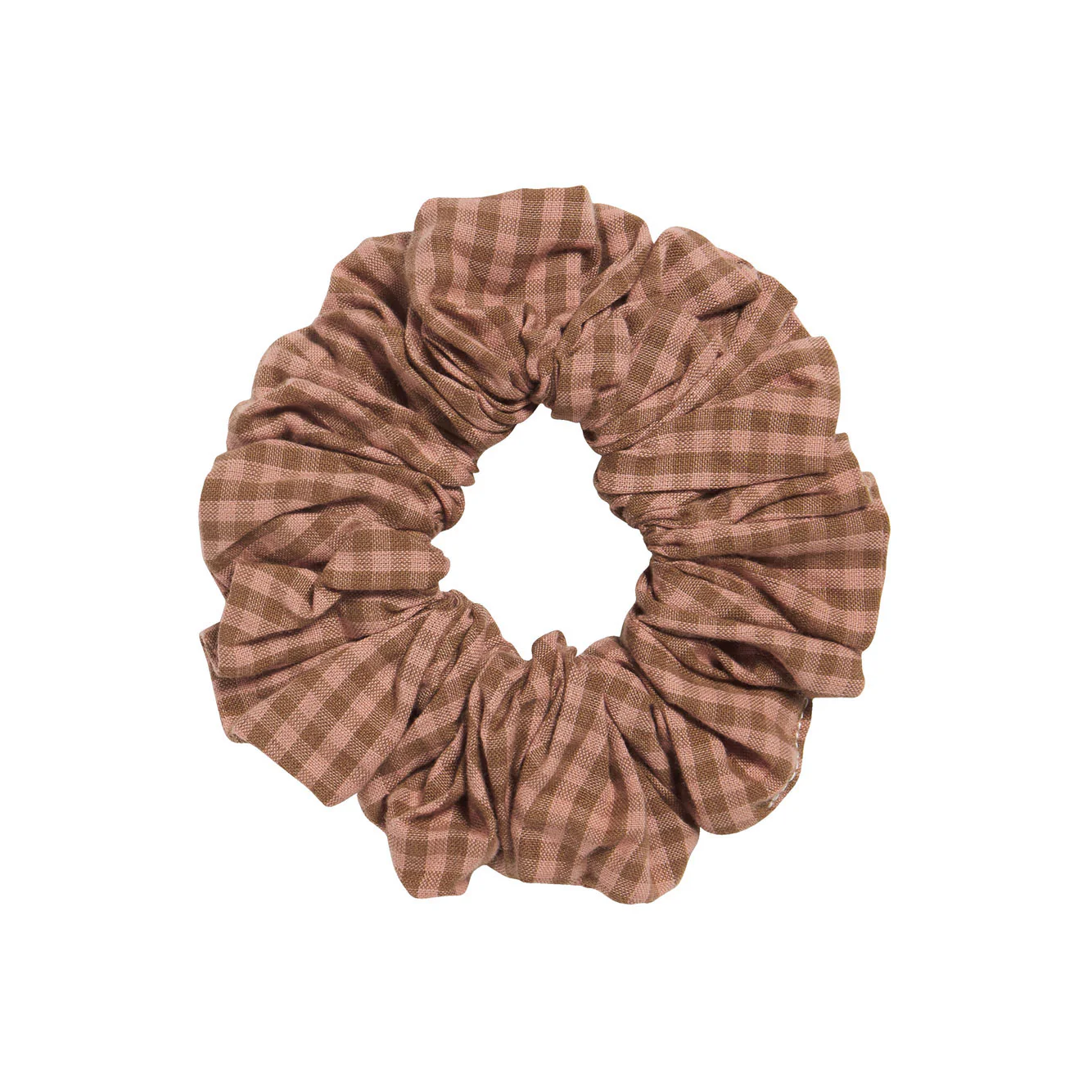 Little Cotton Clothes Tea Rose Tiny Check Scrunchie