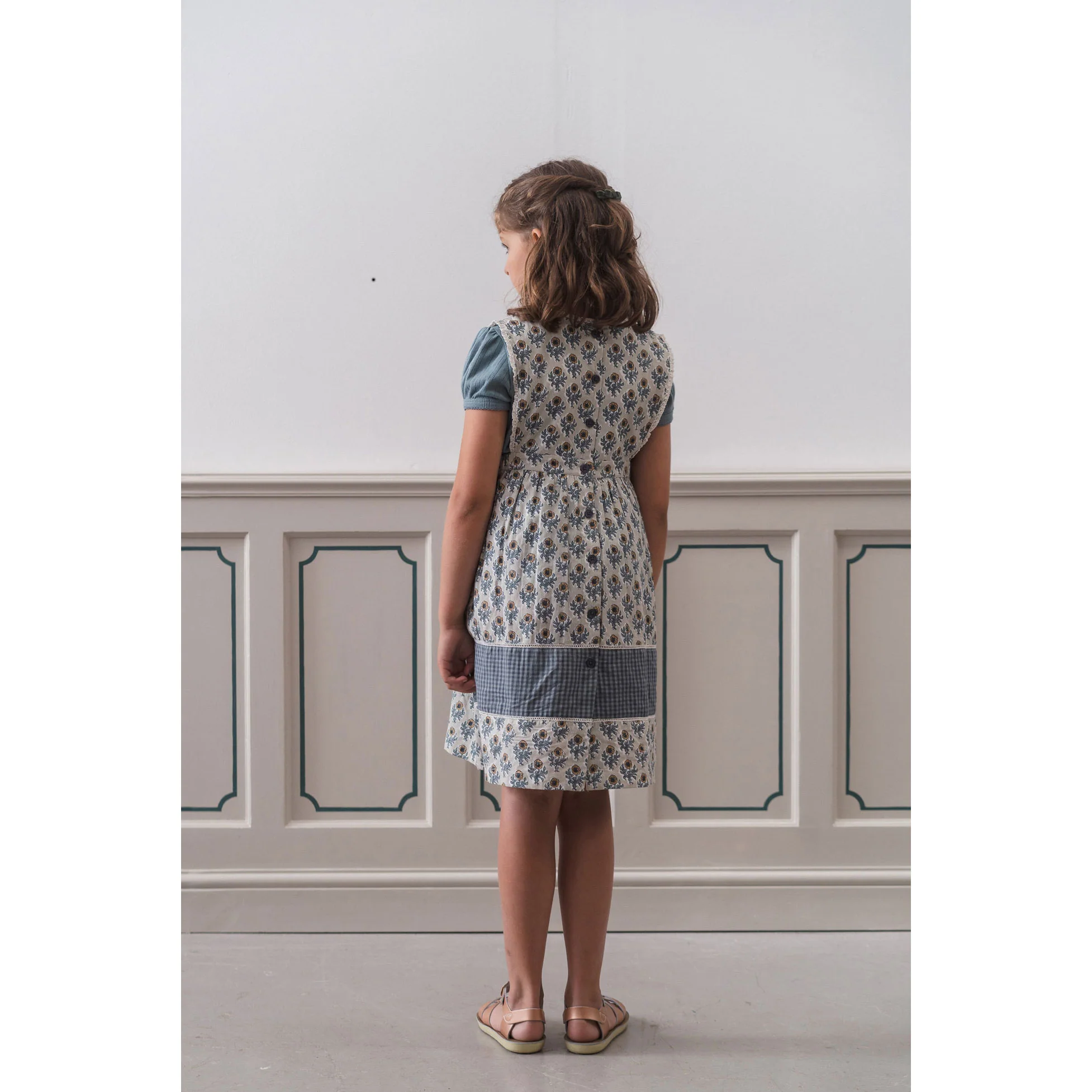 Little Cotton Clothes Thistle Floral Organic Dorothea Pinafore - Image 3
