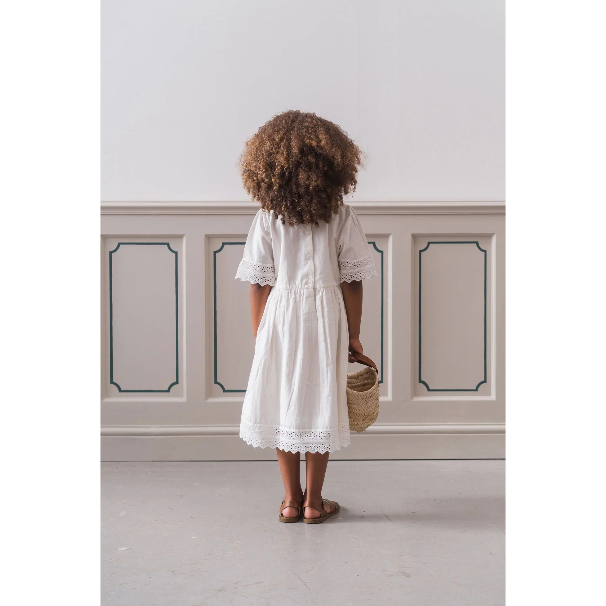 Little Cotton Clothes White Organic Seren Dress - Image 3