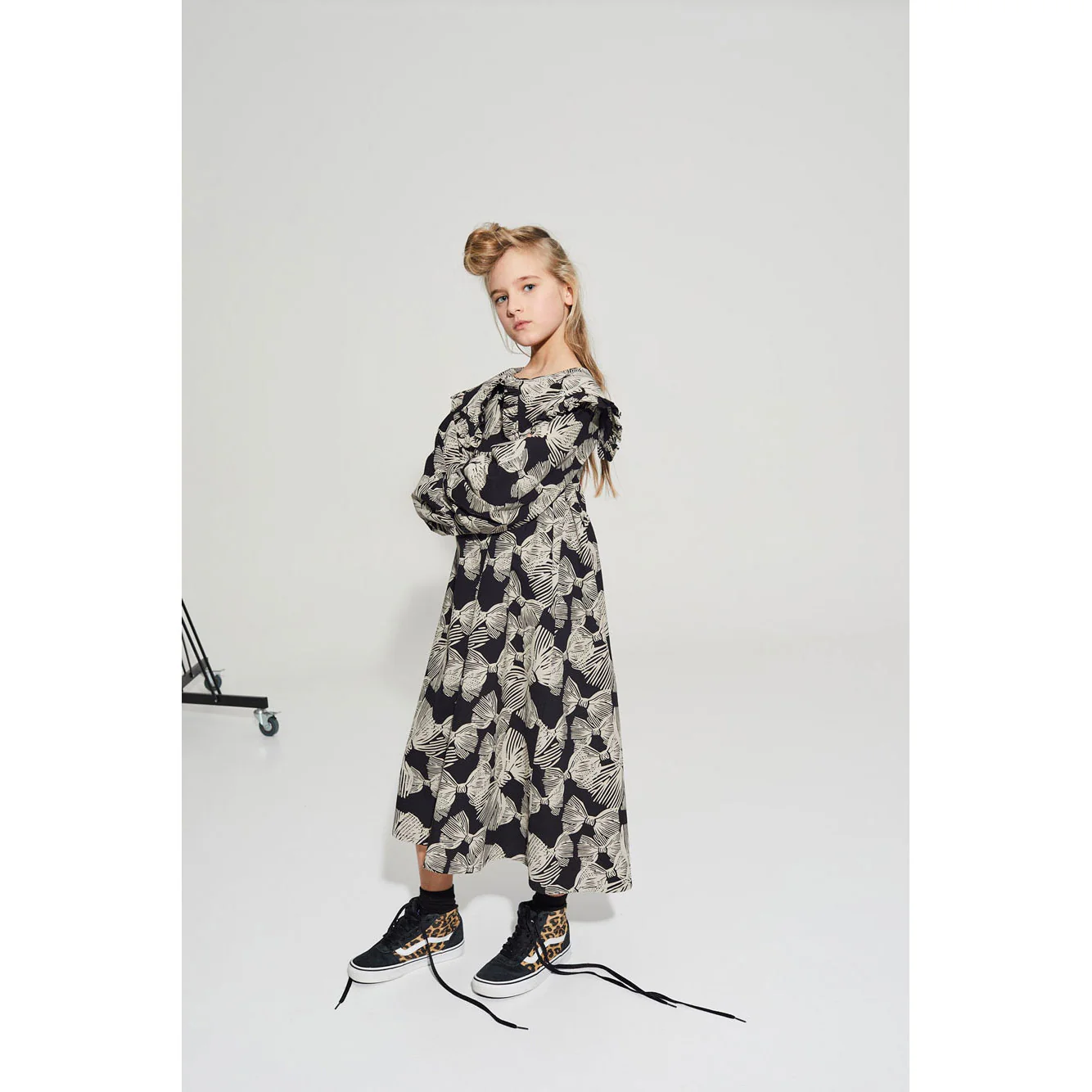 Little Creative Factory Black 70's Bow Collar Dress - Image 2