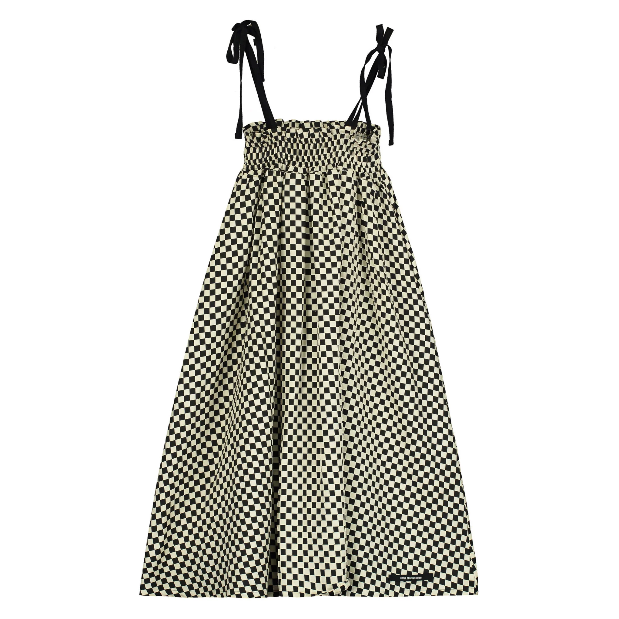 Little Creative Factory Black Chess Strap Dress