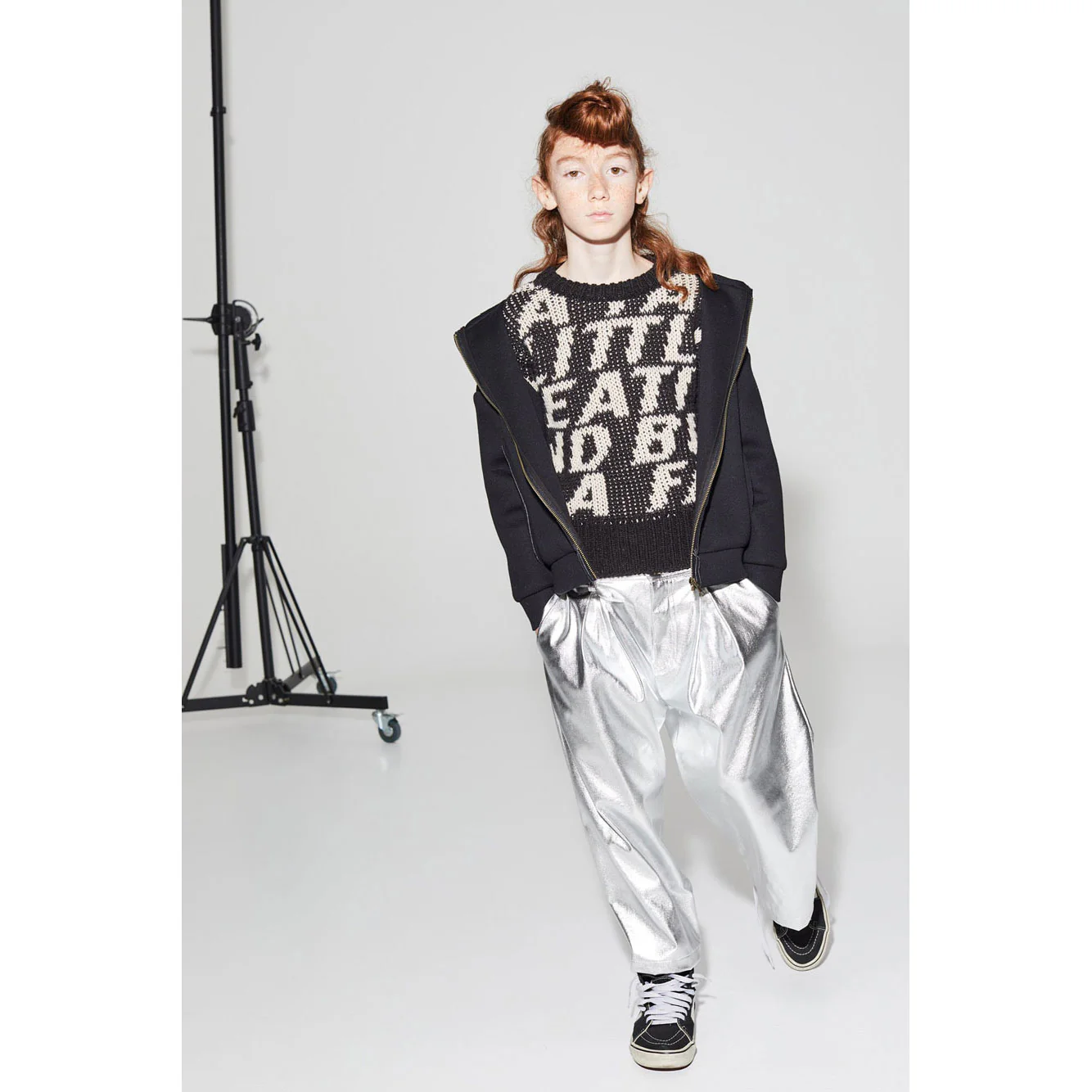 Little Creative Factory Black LCF Jacquard Knit Sweater - Image 2