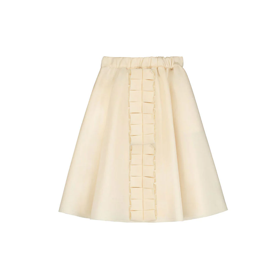 Little Creative Factory CreamNeoprene Ruffle Circle Skirt