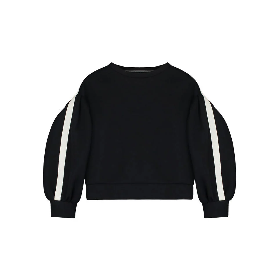 Little Creative Factory Black Neoprene Striped Ballon Sweatshirt
