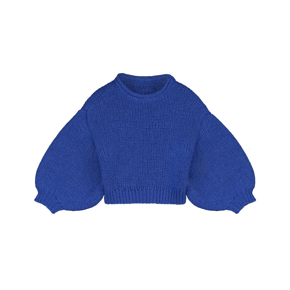 Little Creative Factory Blue British Ballon Sleeve Sweater
