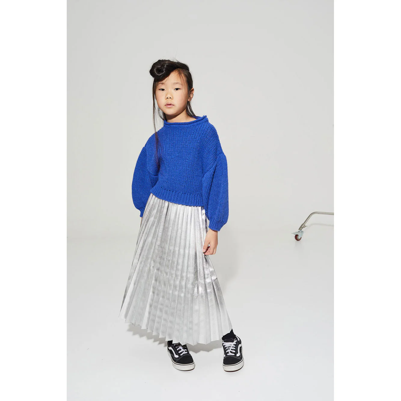 Little Creative Factory Blue British Ballon Sleeve Sweater - Image 3