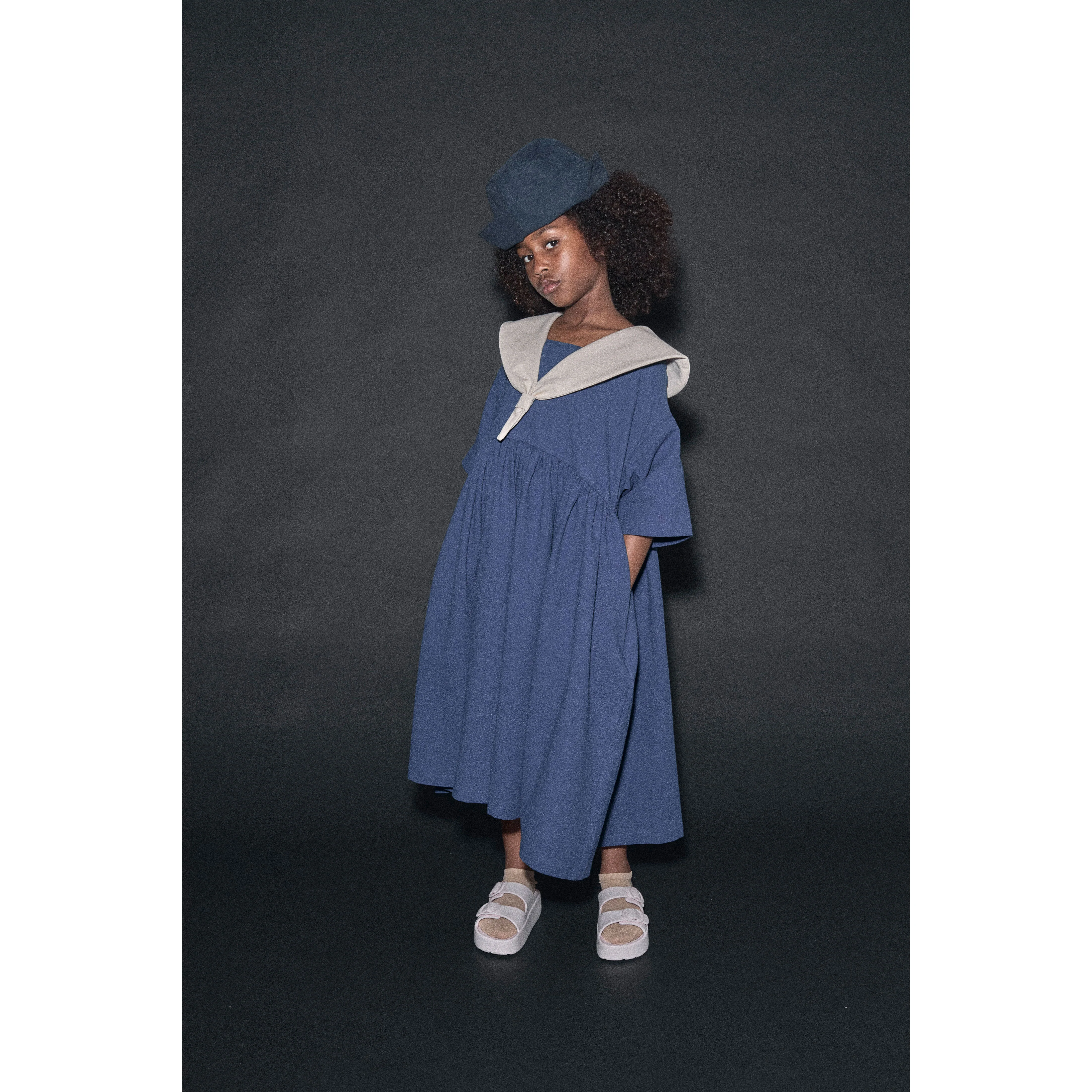 Little Creative Factory Cream/Dark Blue Cruise Dress - Image 2