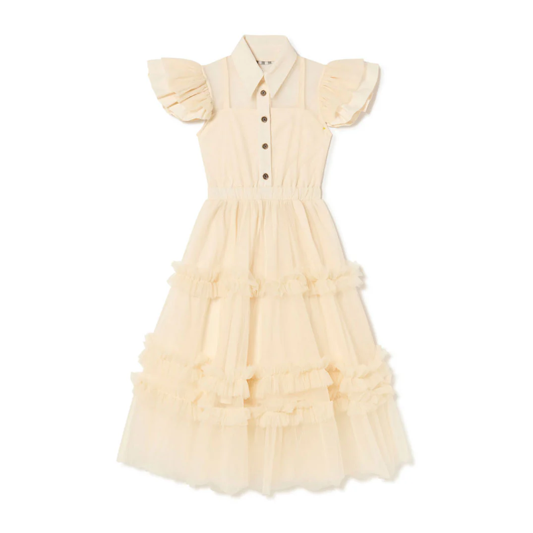Little Creative Factory Cream Wednesday Tulle Long Dress